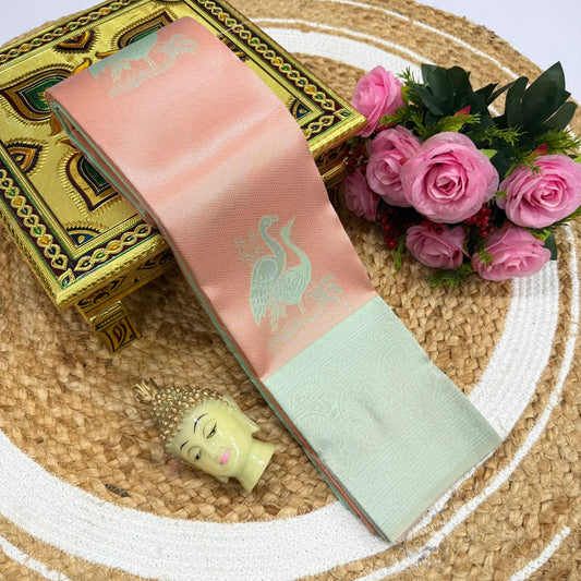 Kubera Korvai Rapier Silk Saree – 3D Embossed