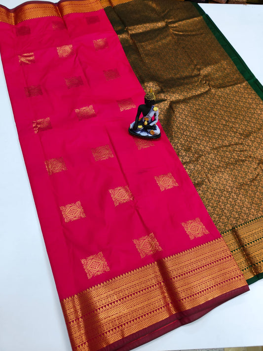 Mangalyam Korvai Kottanji Tana Warp Weave Soft Silk Saree