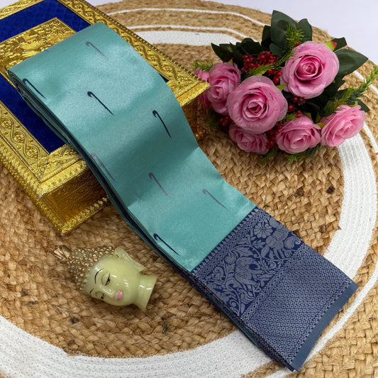 Elite Kupera Korvai Bridal Rapier Fancy Light Weight Silk Saree – Samuthrika Style with 3D Embossed Design & Rose Gold Jari