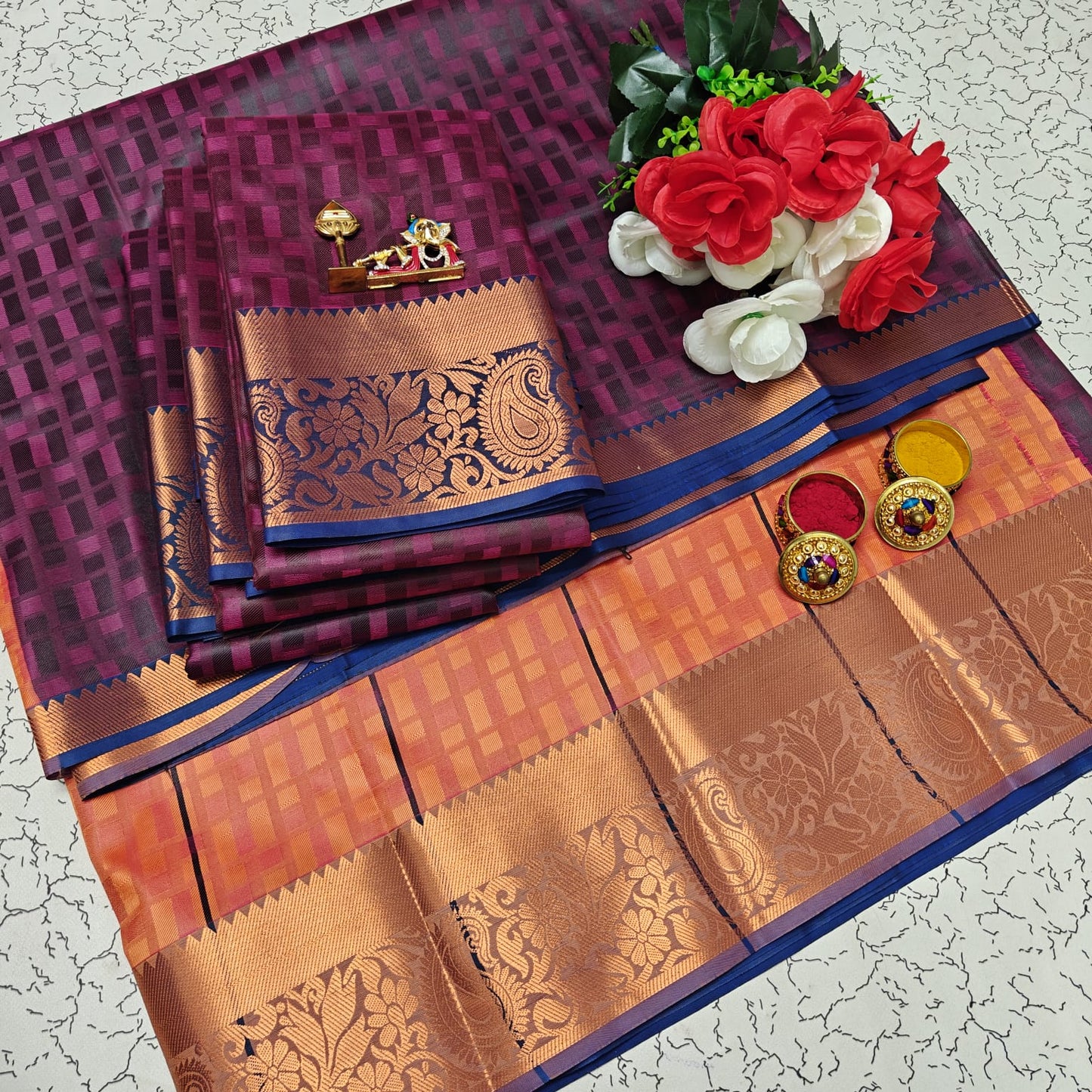 Uniform Set 3D Embossed Karizma Silk Sarees