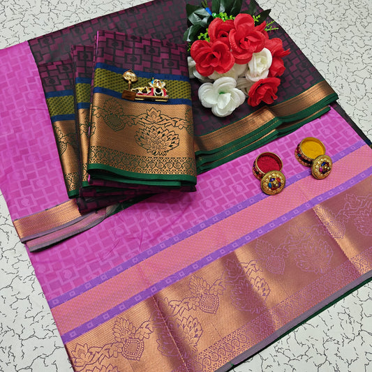 Uniform Set 3D Embossed Karizma Silk Sarees