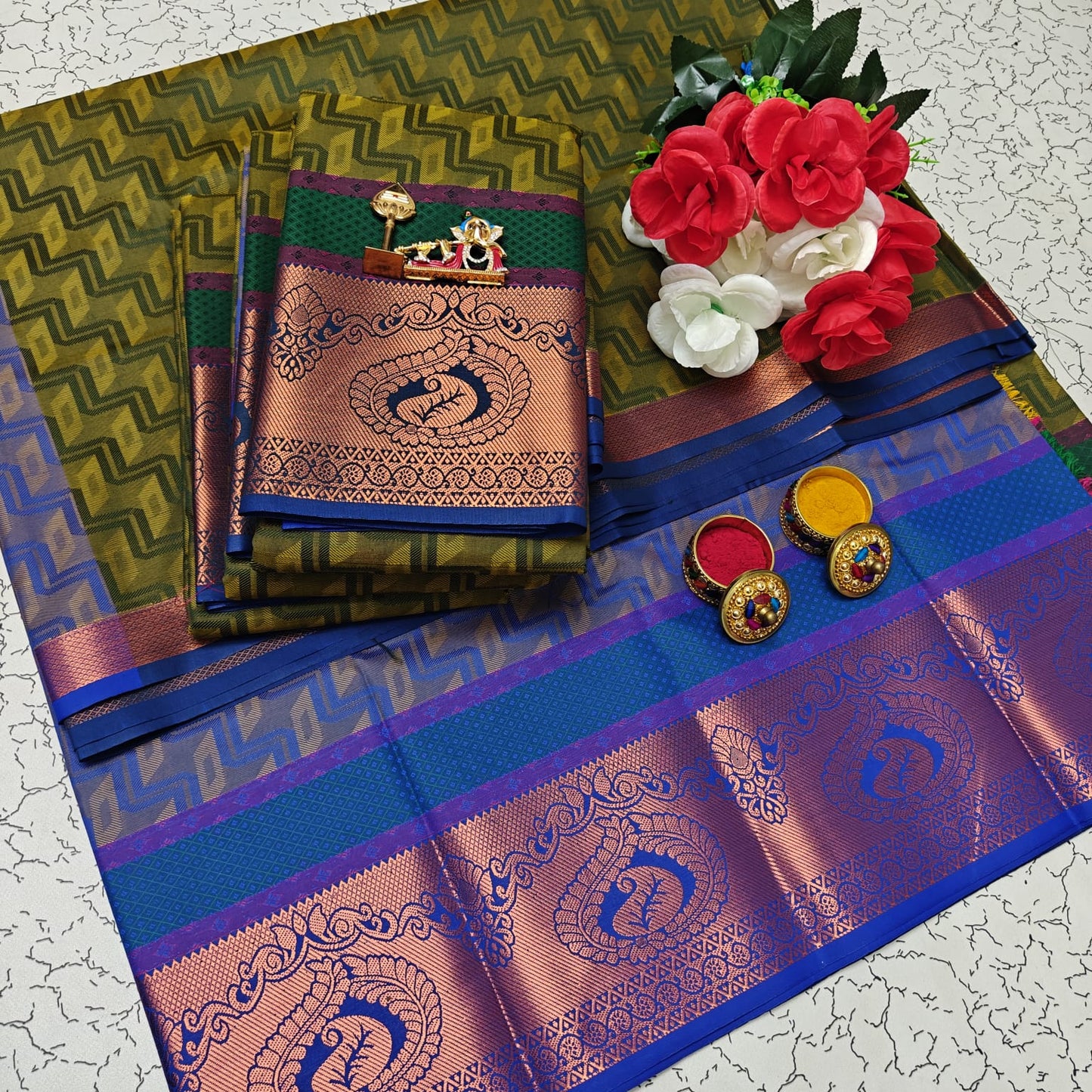 Uniform Set 3D Embossed Karizma Silk Sarees