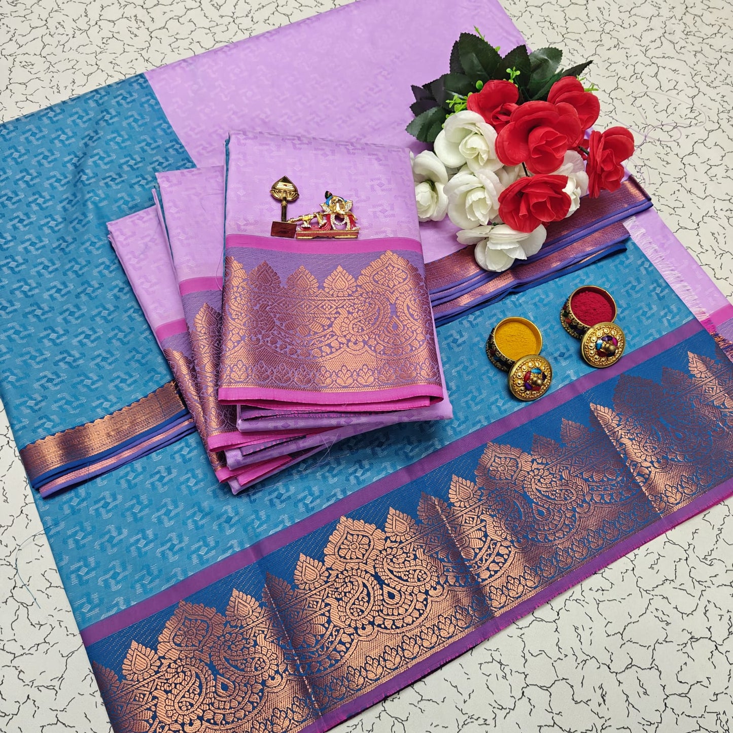 Uniform Set 3D Embossed Karizma Silk Sarees