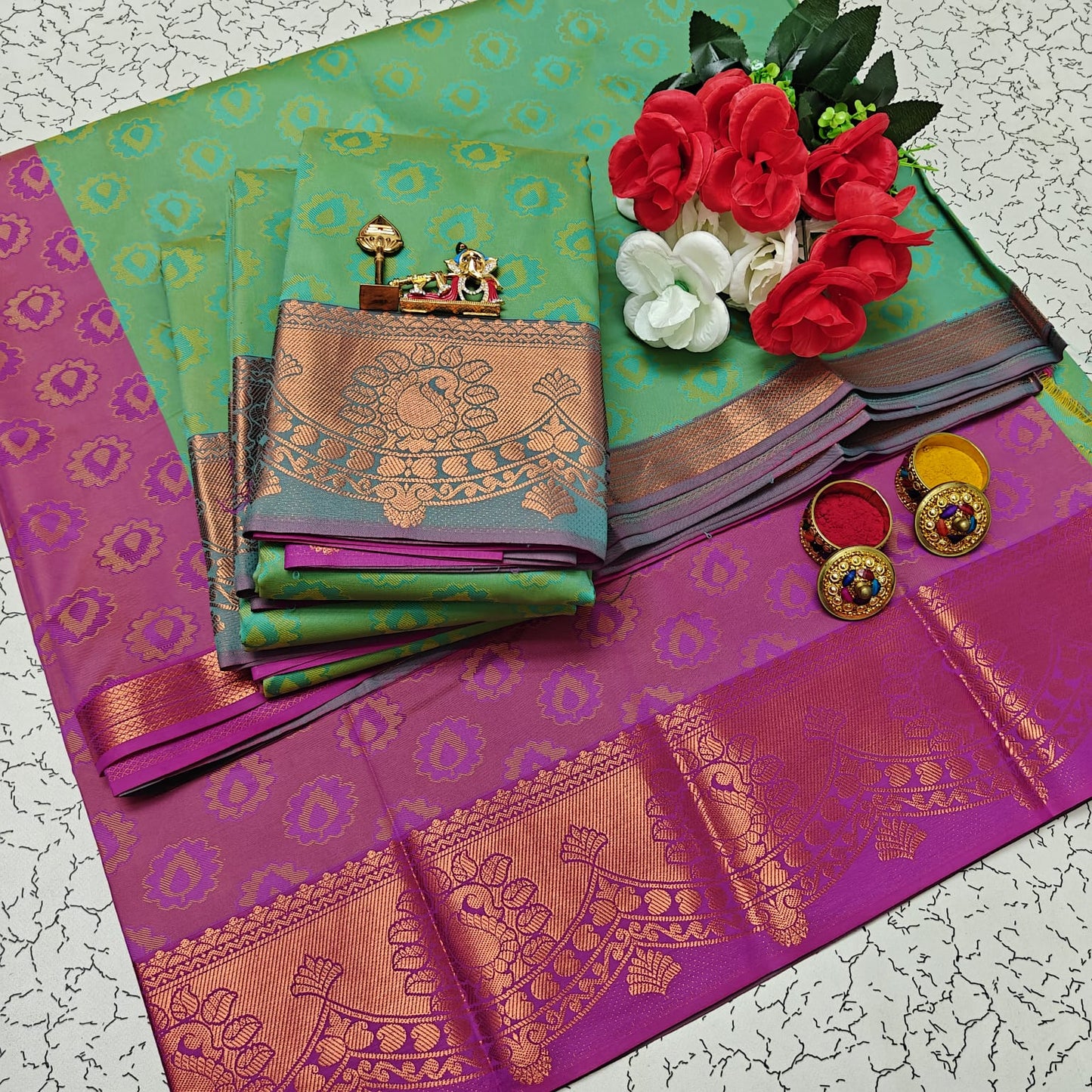 Uniform Set 3D Embossed Karizma Silk Sarees