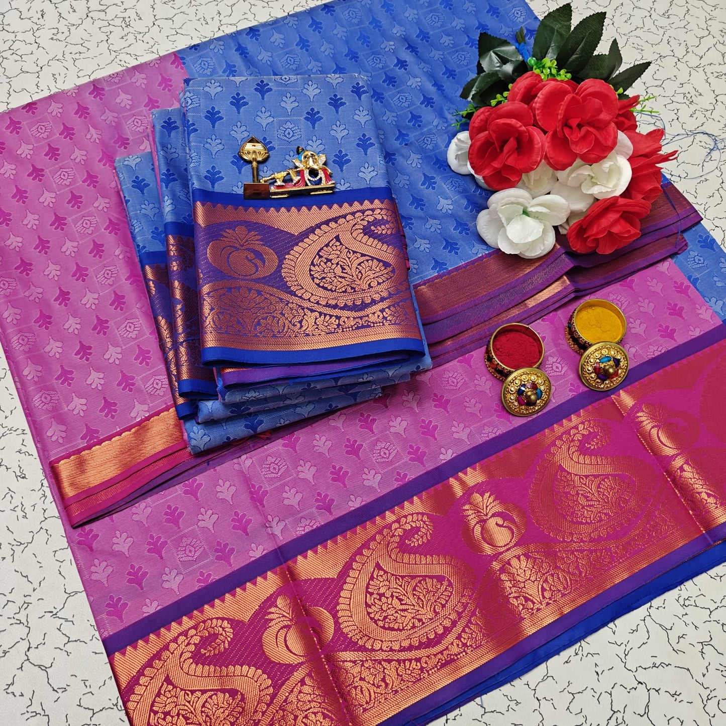 Uniform Set 3D Embossed Karizma Silk Sarees