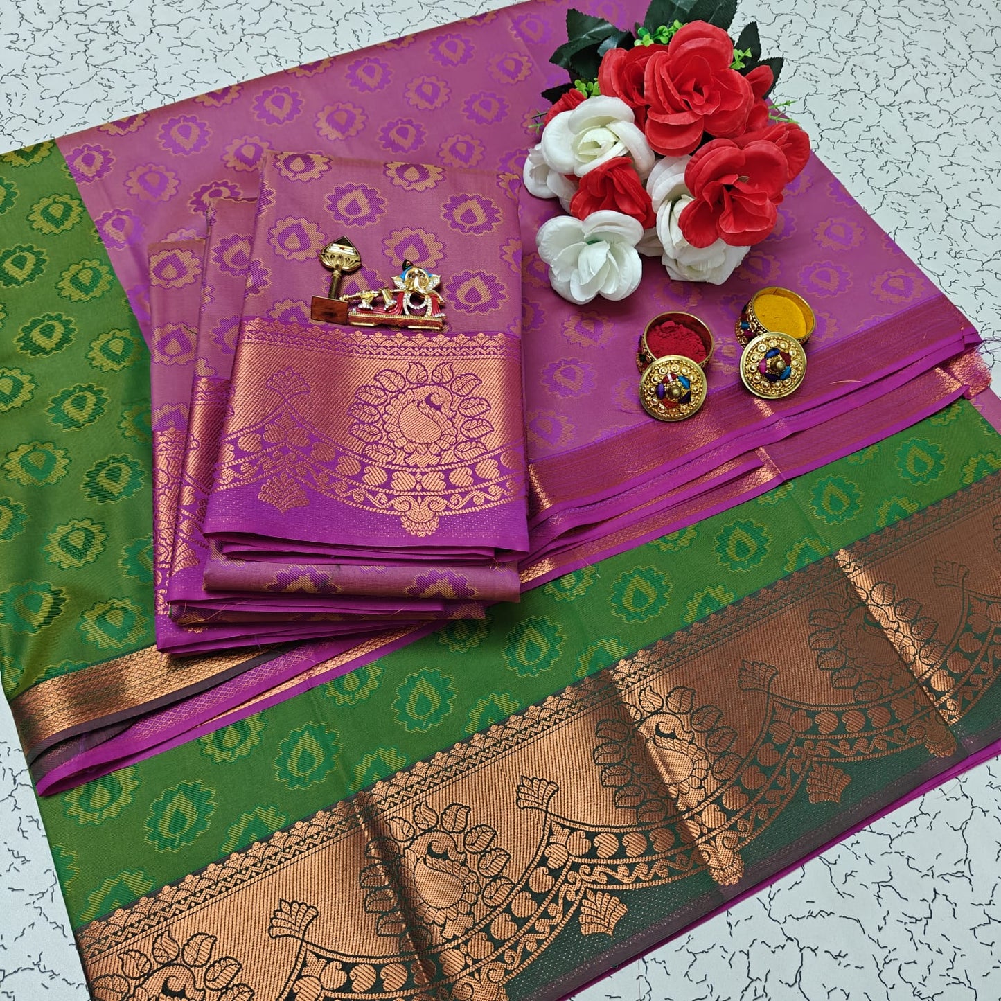 Uniform Set 3D Embossed Karizma Silk Sarees