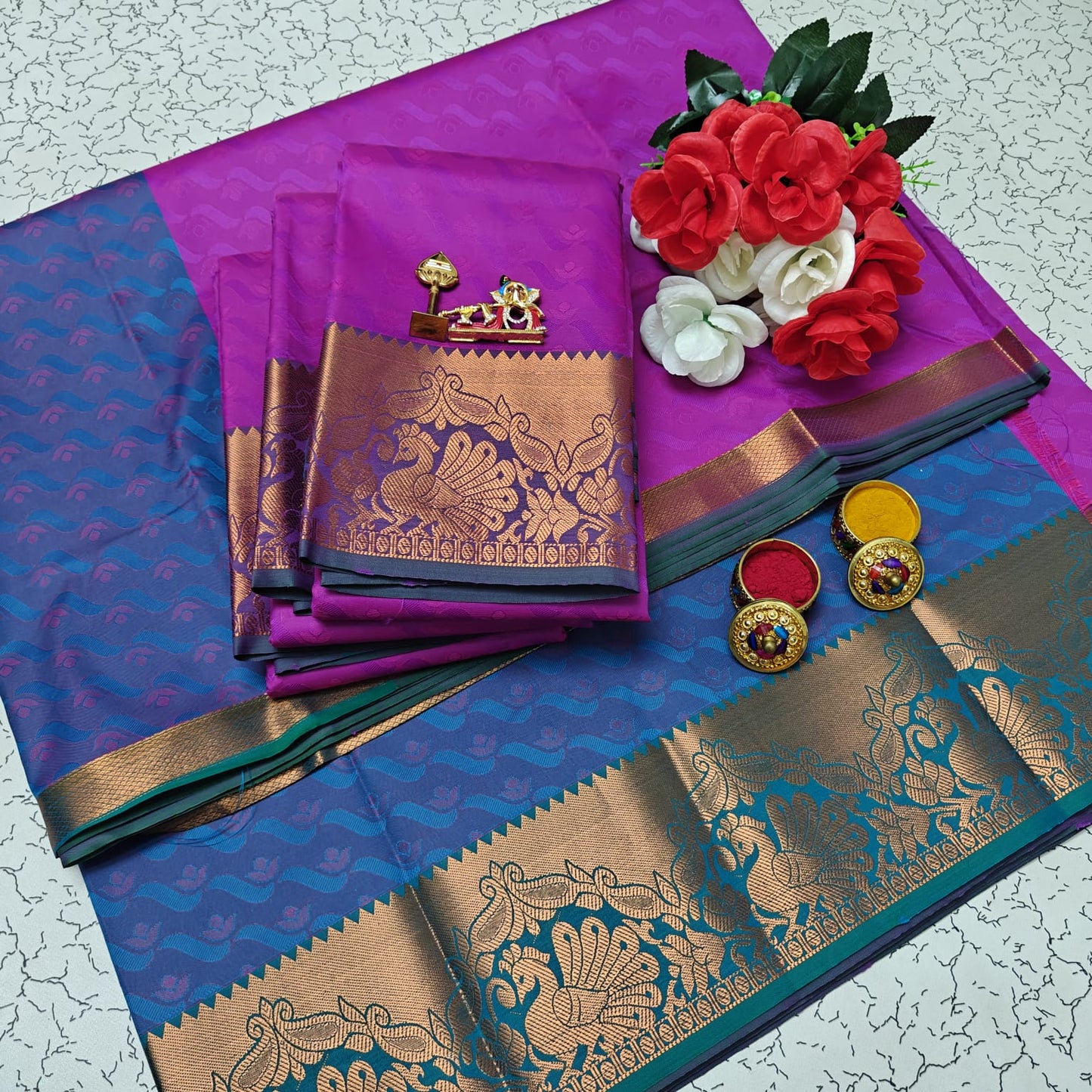 Uniform Set 3D Embossed Karizma Silk Sarees