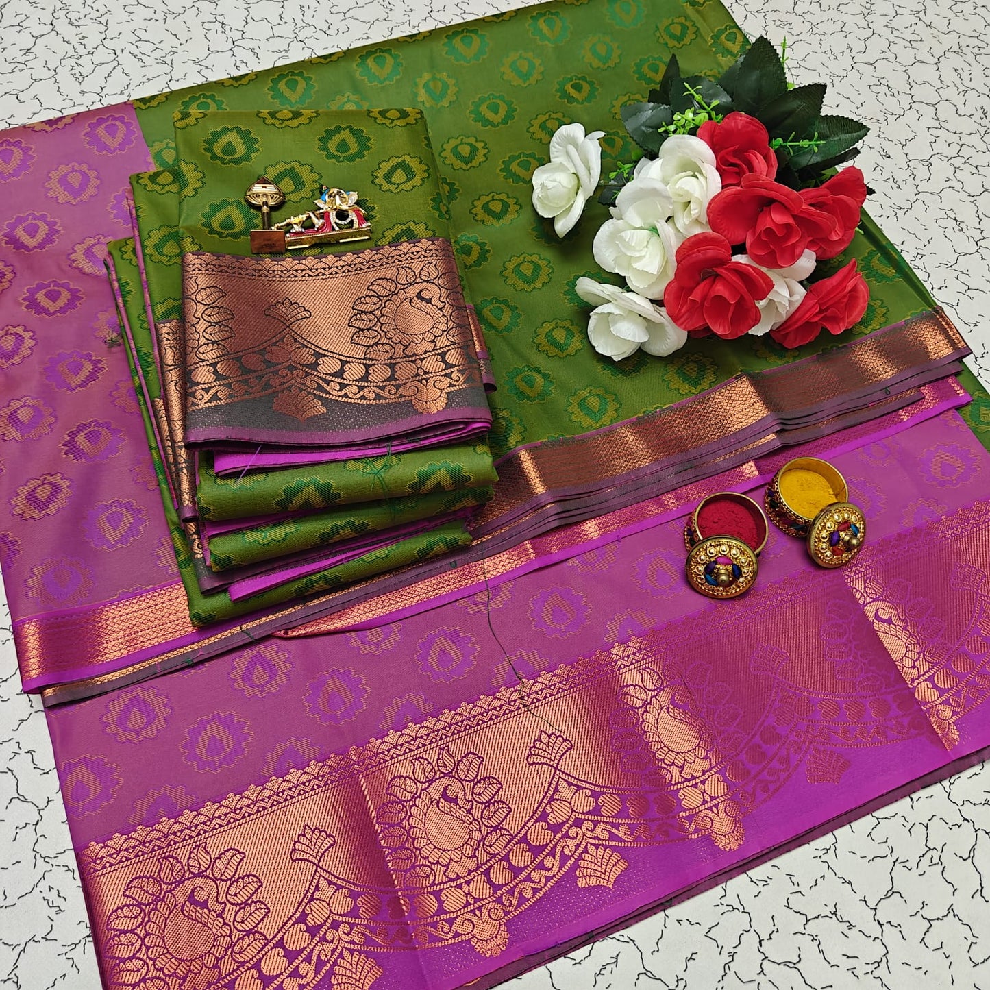 Uniform Set 3D Embossed Karizma Silk Sarees