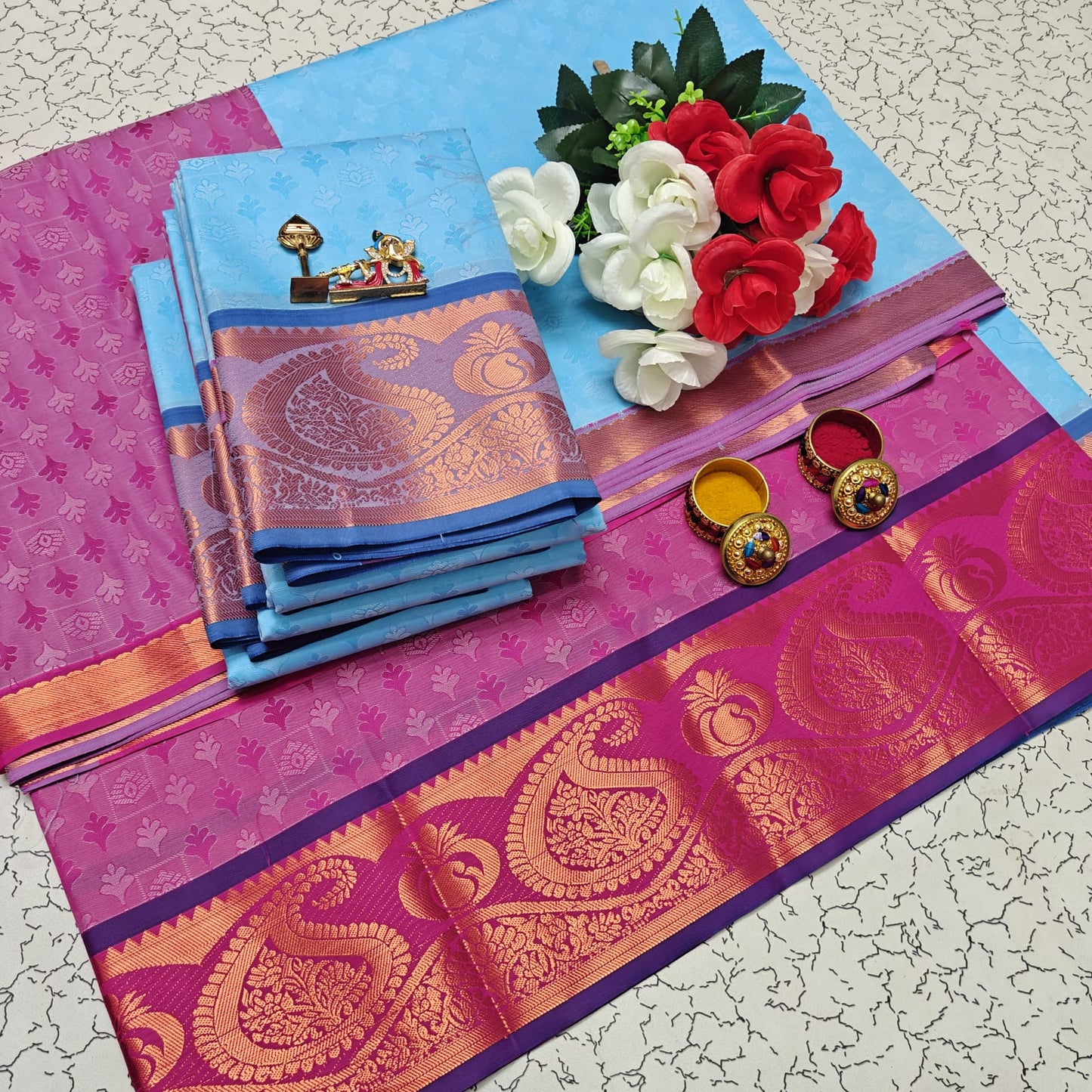 Uniform Set 3D Embossed Karizma Silk Sarees