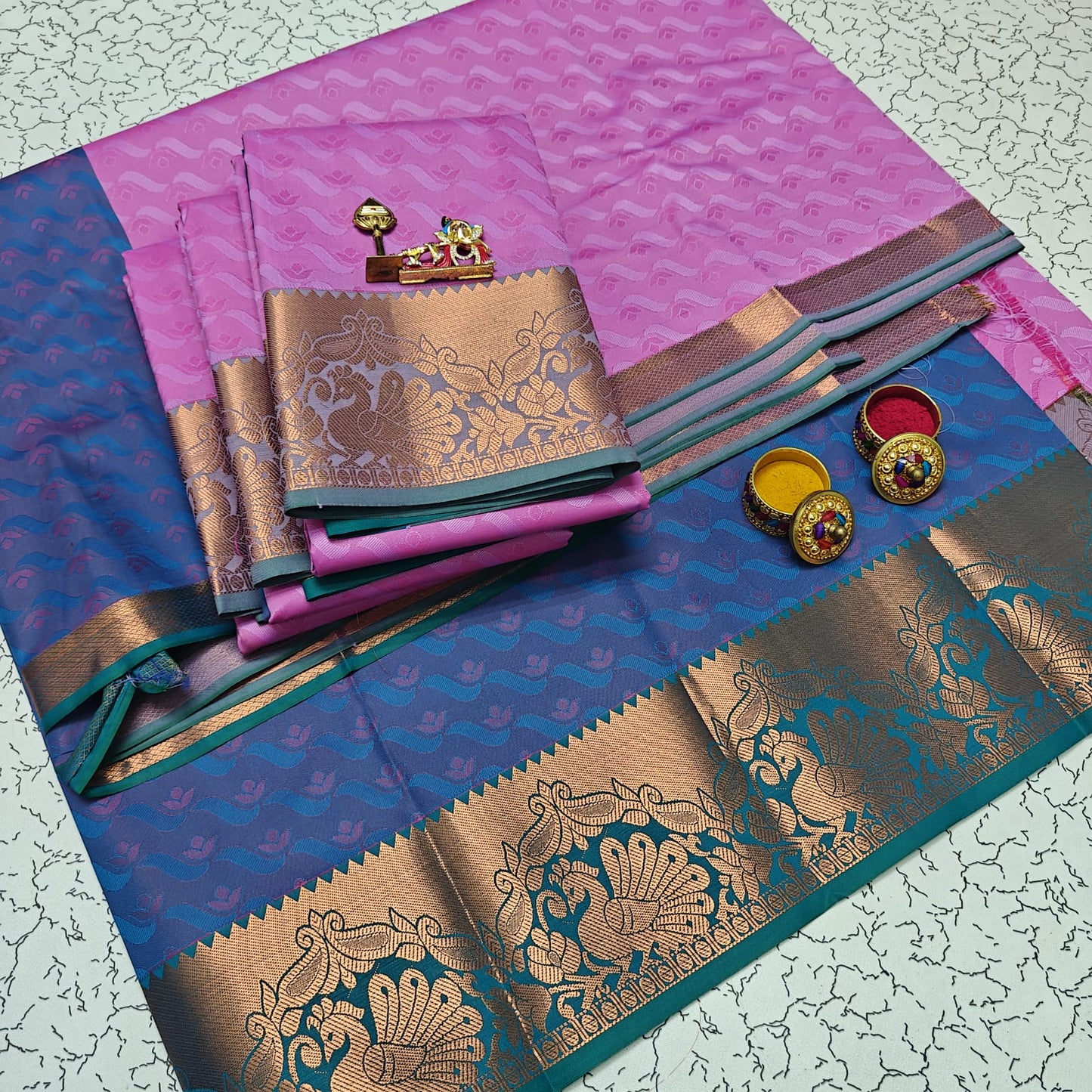 Uniform Set 3D Embossed Karizma Silk Sarees