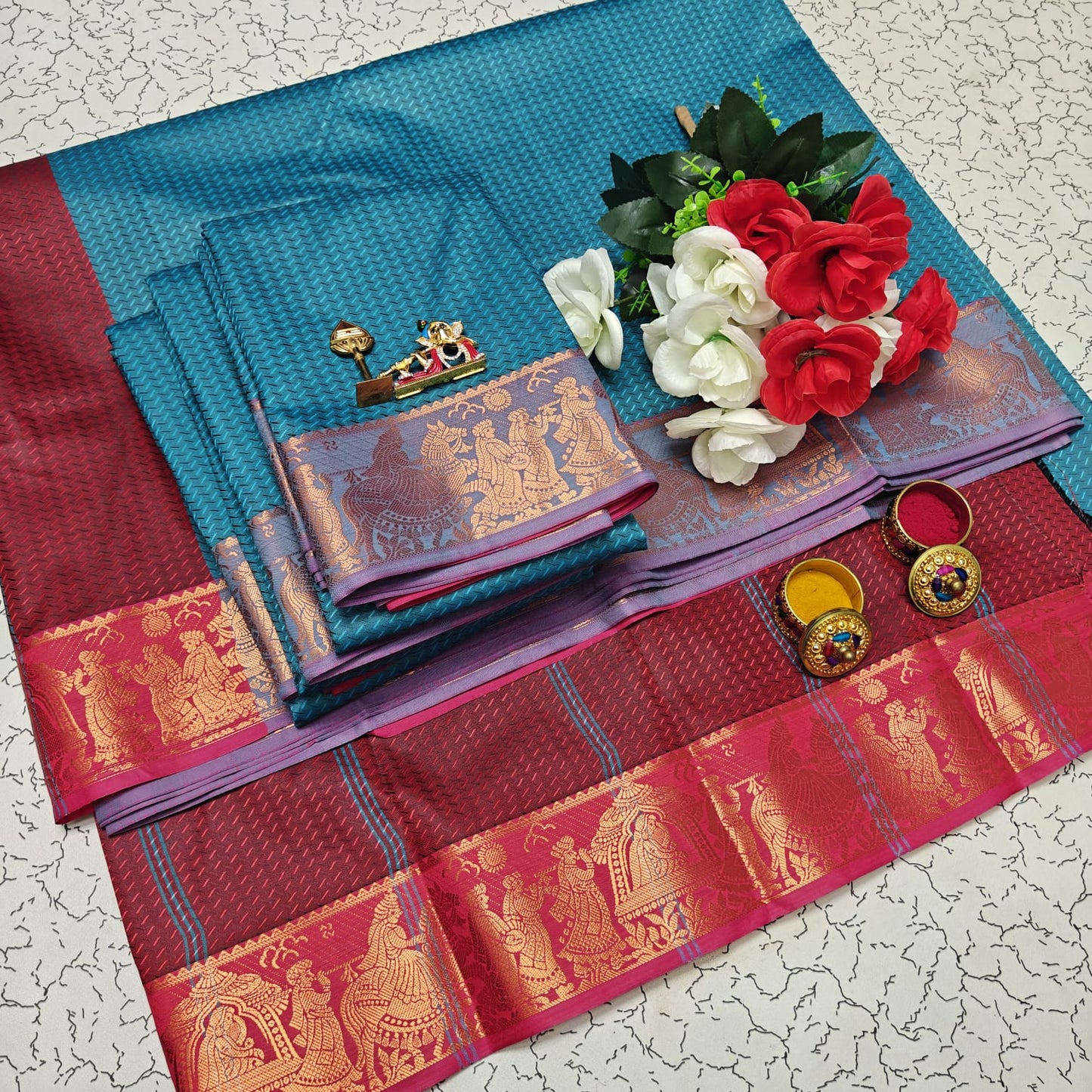 Uniform Set 3D Embossed Karizma Silk Sarees