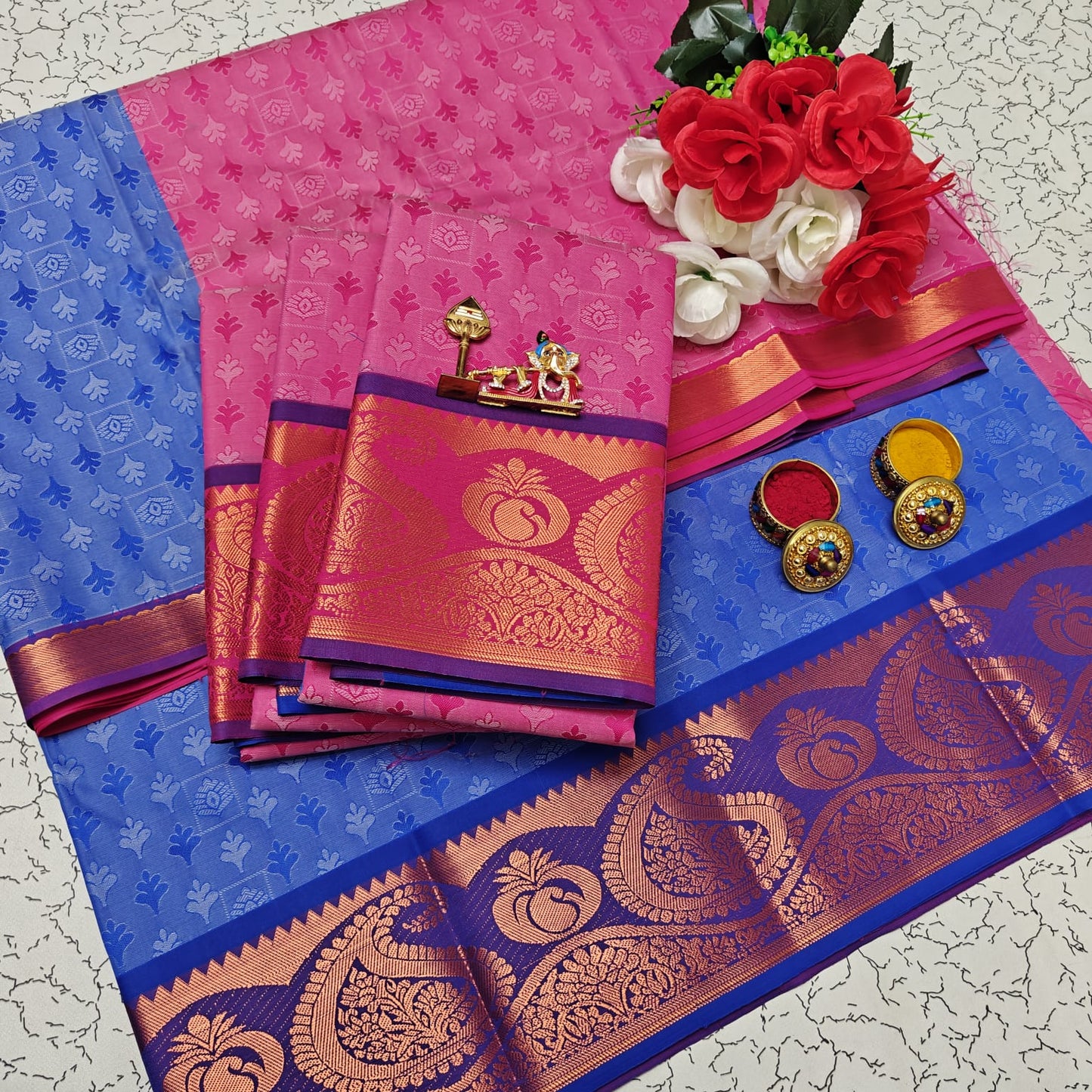 Uniform Set 3D Embossed Karizma Silk Sarees