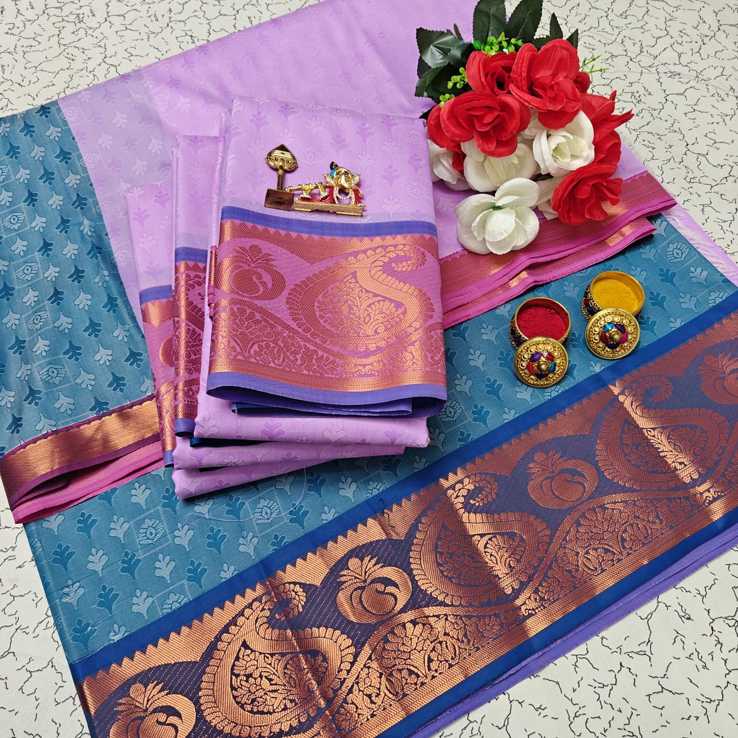 Uniform Set 3D Embossed Karizma Silk Sarees