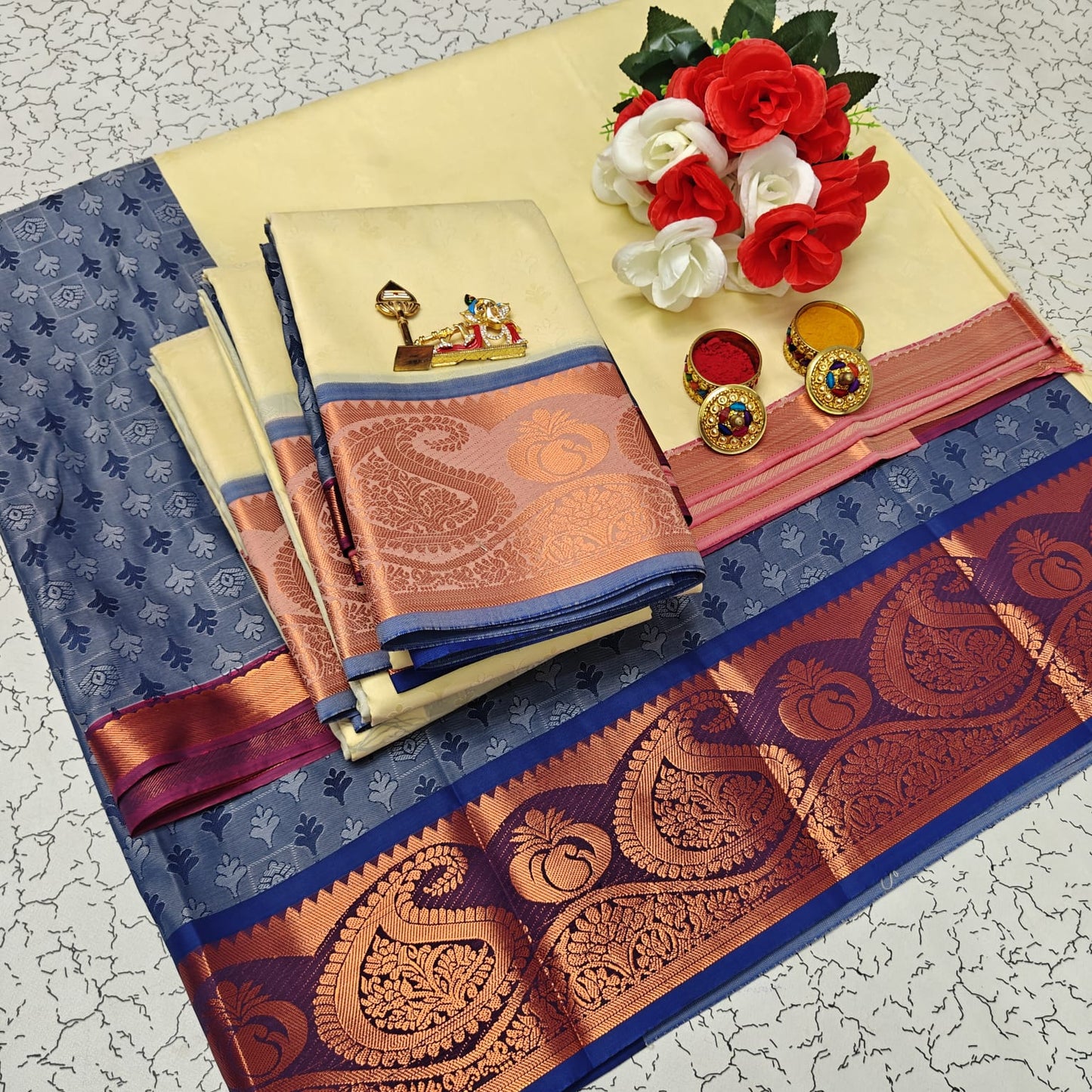 Uniform Set 3D Embossed Karizma Silk Sarees