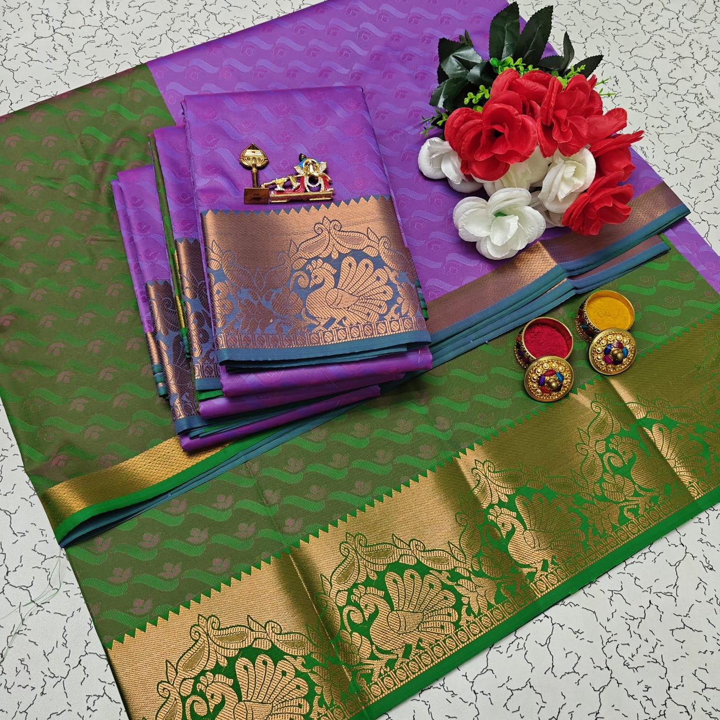 Uniform Set 3D Embossed Karizma Silk Sarees