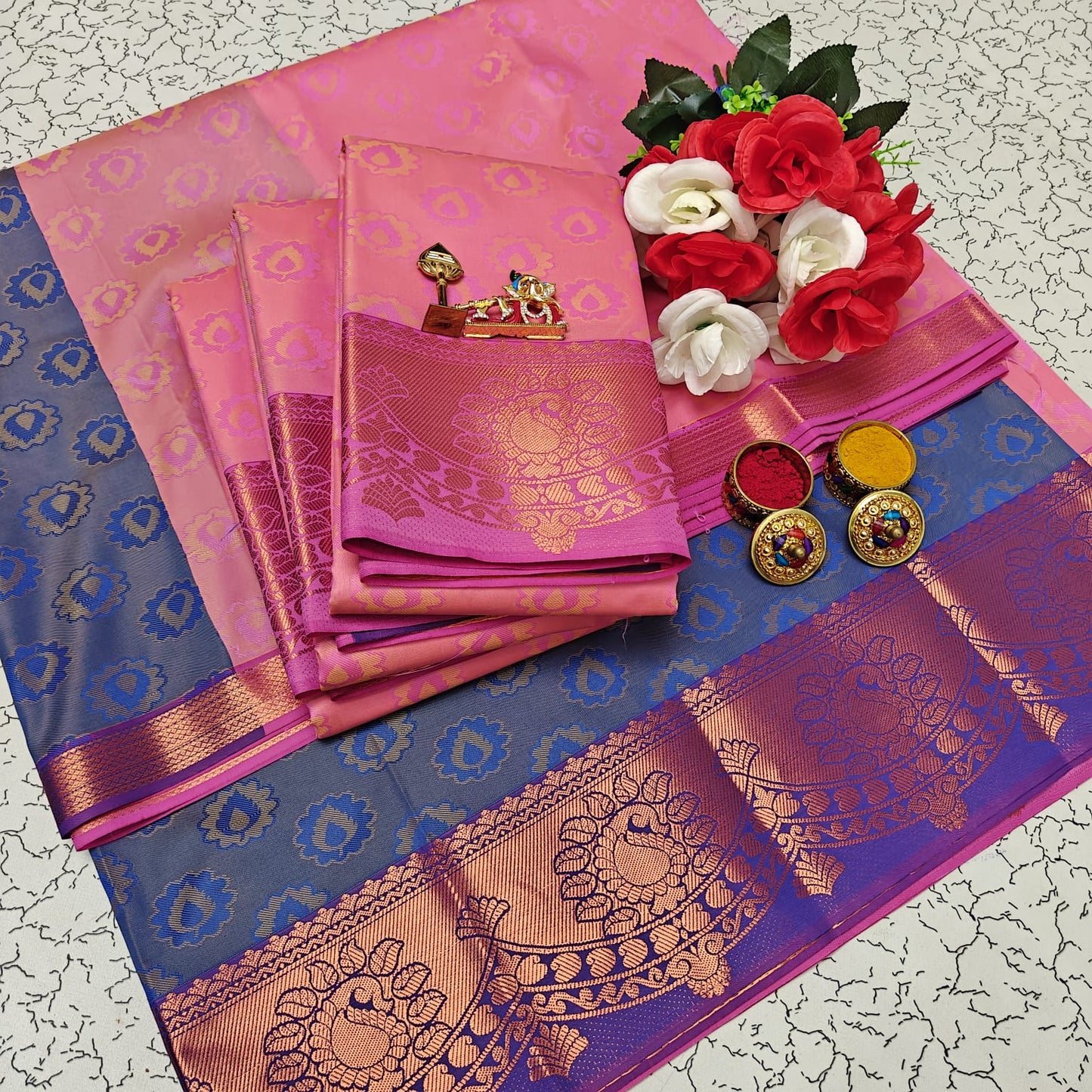 Uniform Set 3D Embossed Karizma Silk Sarees