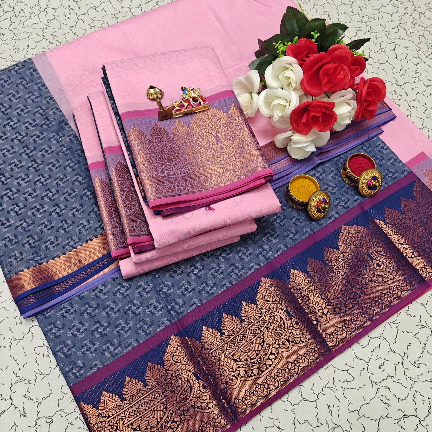 Uniform Set 3D Embossed Karizma Silk Sarees