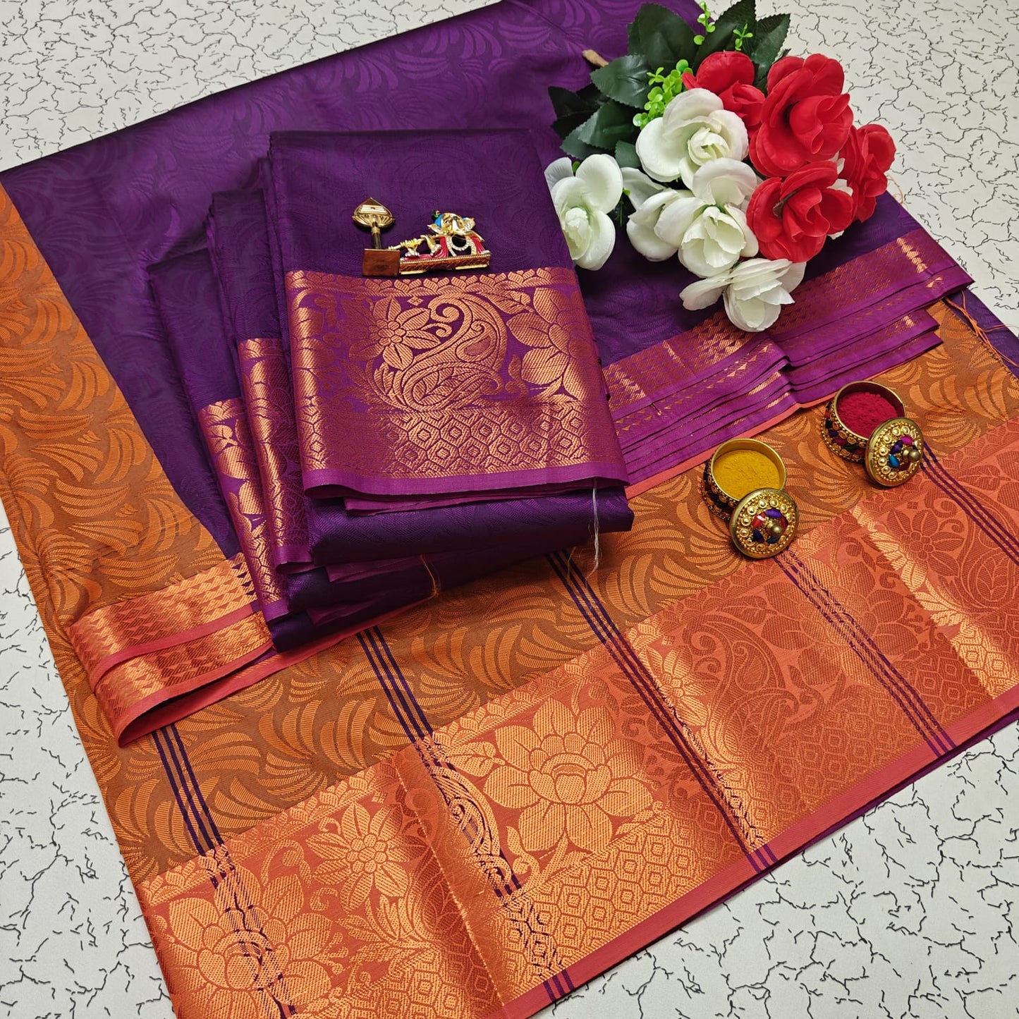 Uniform Set 3D Embossed Karizma Silk Sarees