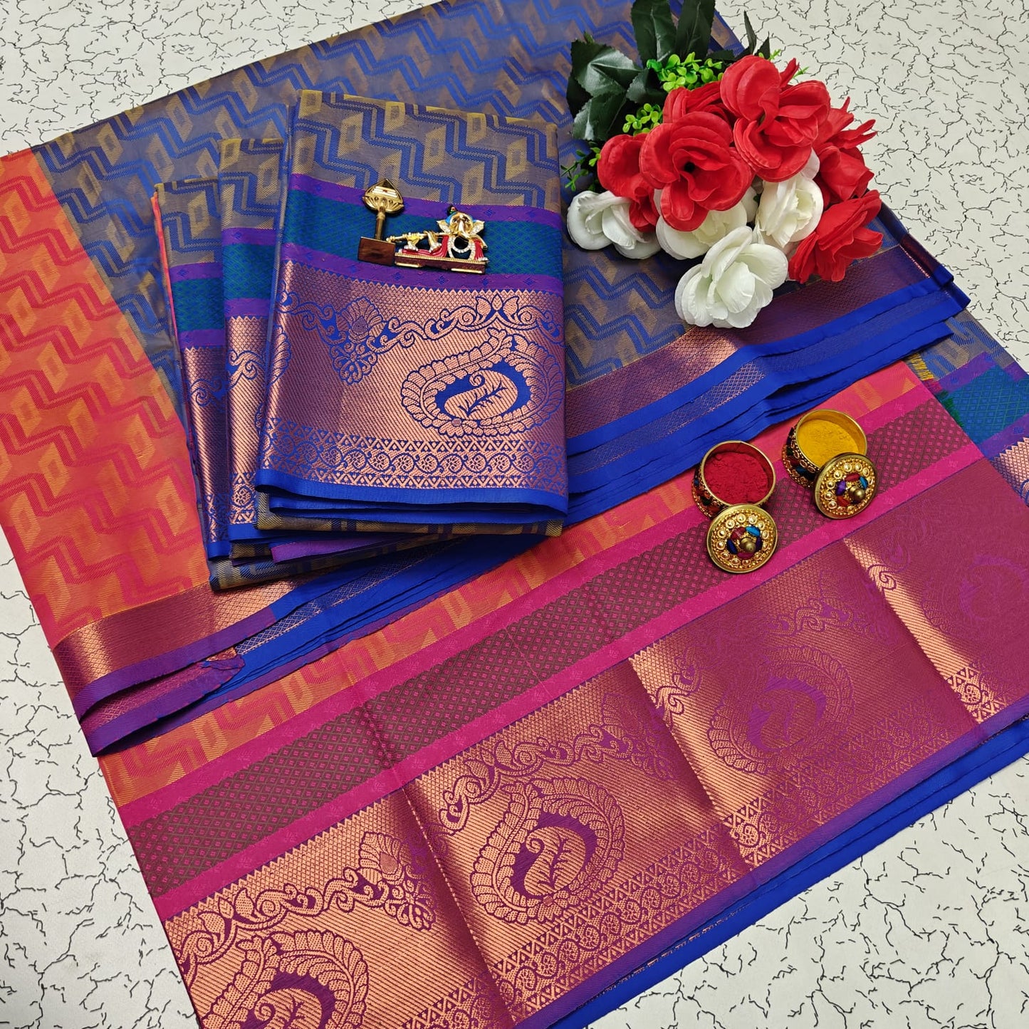 Uniform Set 3D Embossed Karizma Silk Sarees