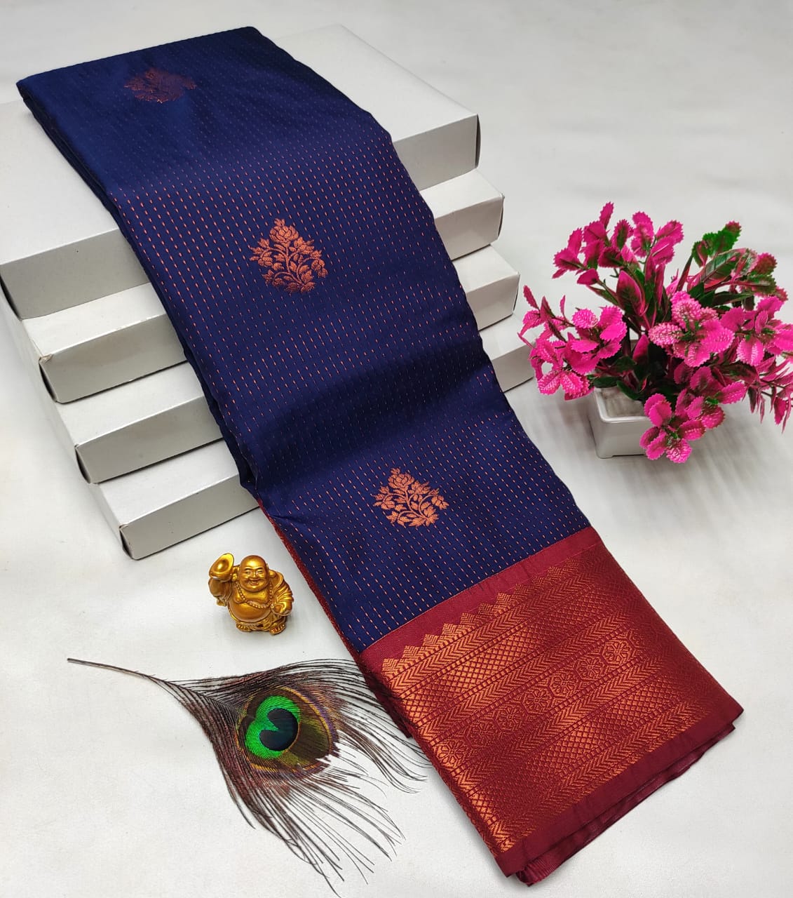 Dharmavaram style original Korvai silk saree