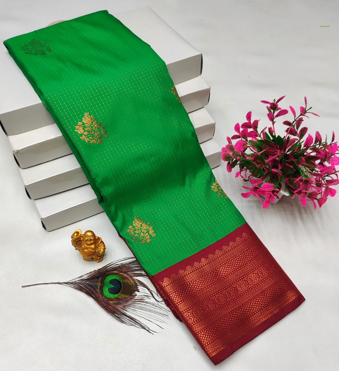 Dharmavaram style original Korvai silk saree