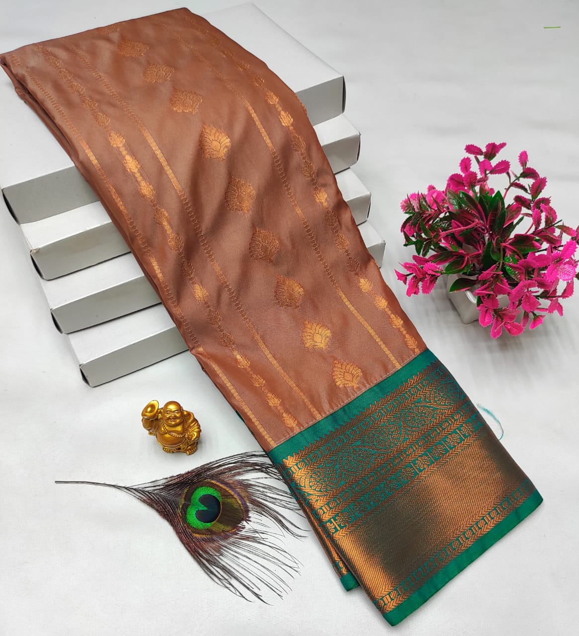 Dharmavaram style original Korvai silk saree