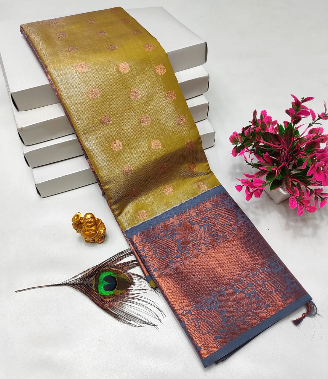 Dharmavaram style original Korvai silk saree