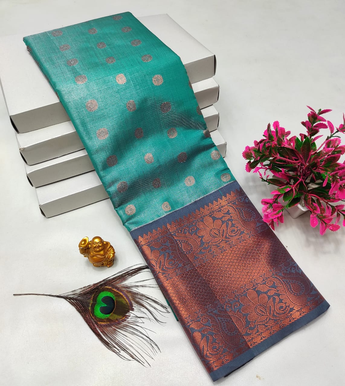 Dharmavaram style original Korvai silk saree