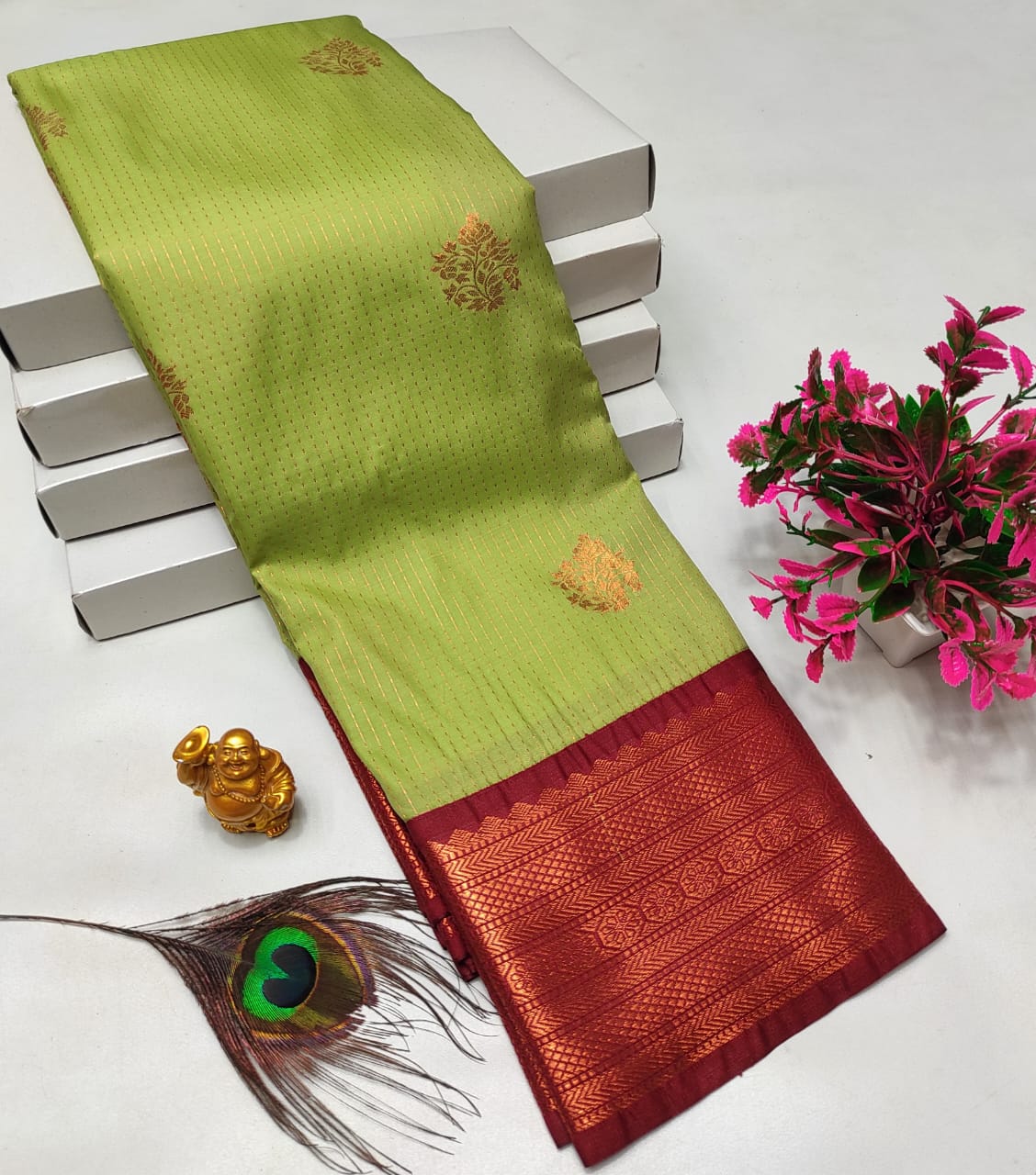 Dharmavaram style original Korvai silk saree