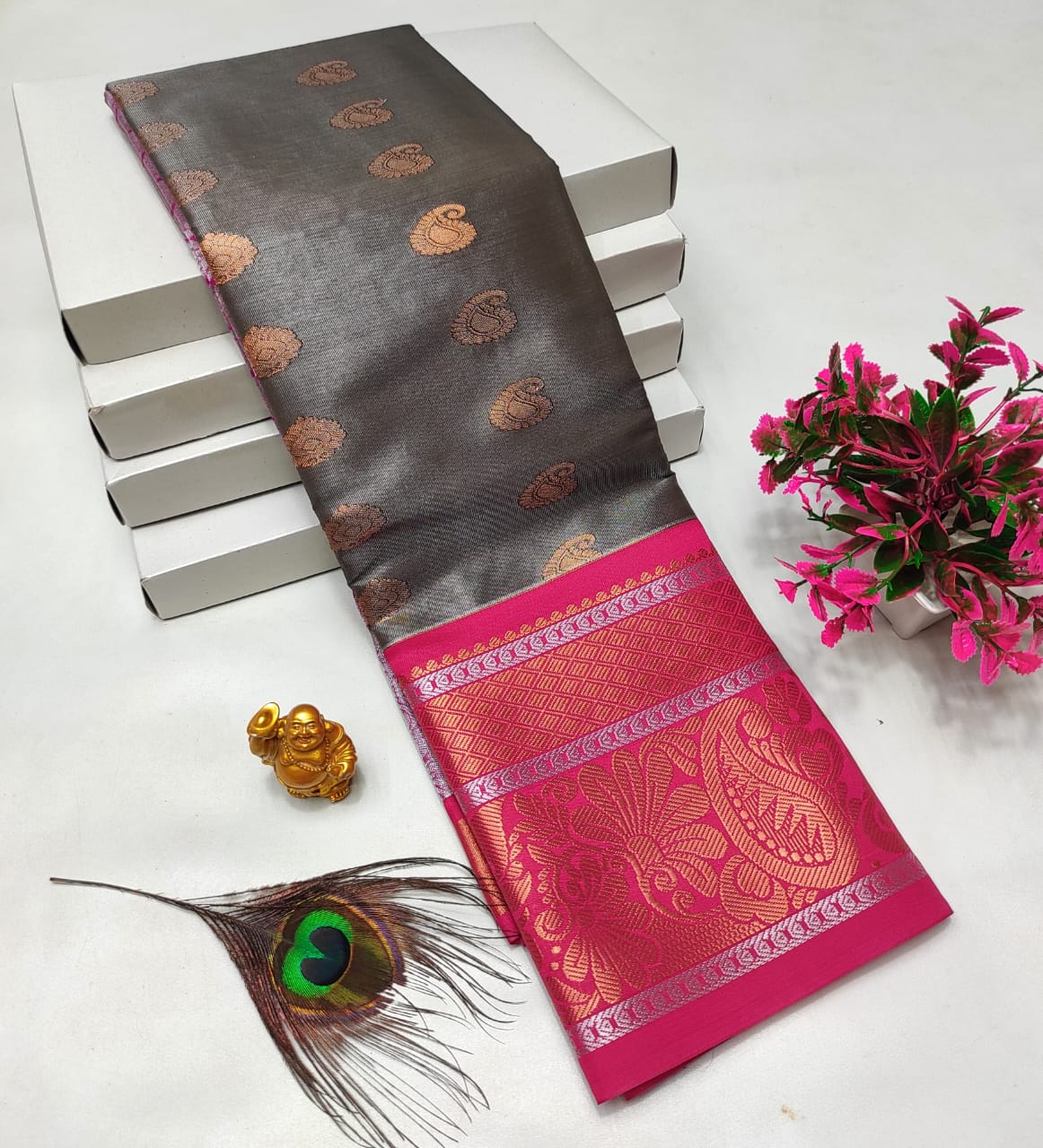 Dharmavaram style original Korvai silk saree