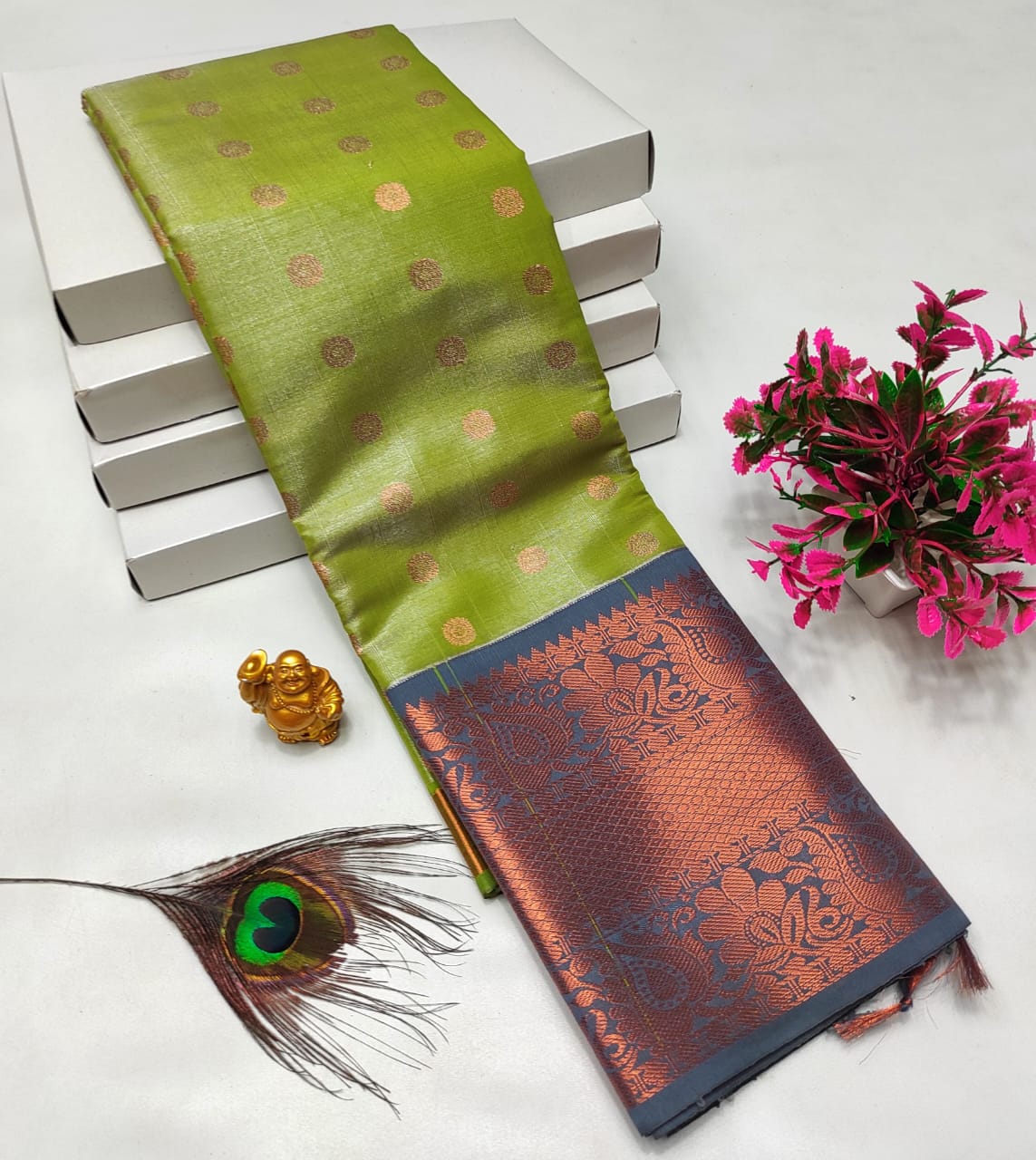 Dharmavaram style original Korvai silk saree
