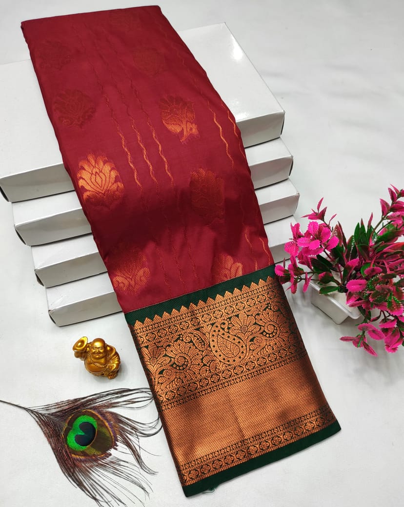 Dharmavaram style original Korvai silk saree