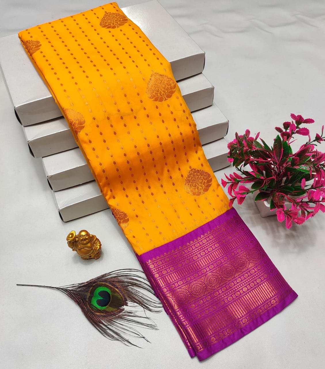 Dharmavaram style original Korvai silk saree