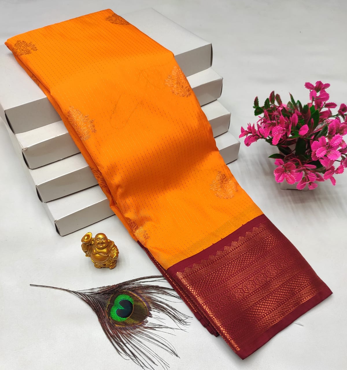 Dharmavaram style original Korvai silk saree