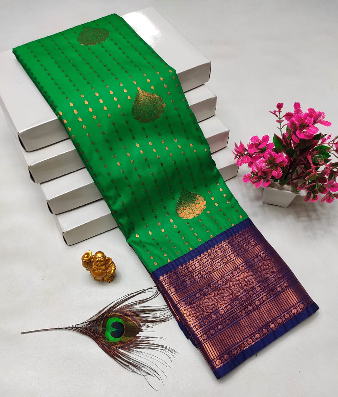 Dharmavaram style original Korvai silk saree