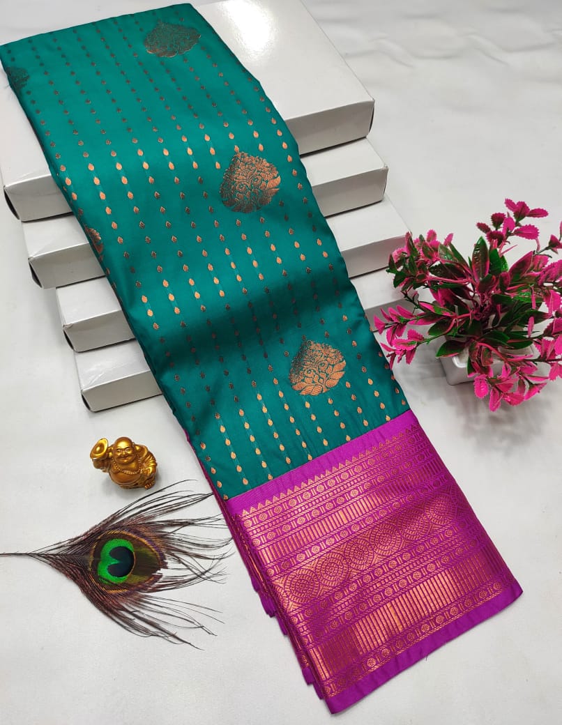 Dharmavaram style original Korvai silk saree