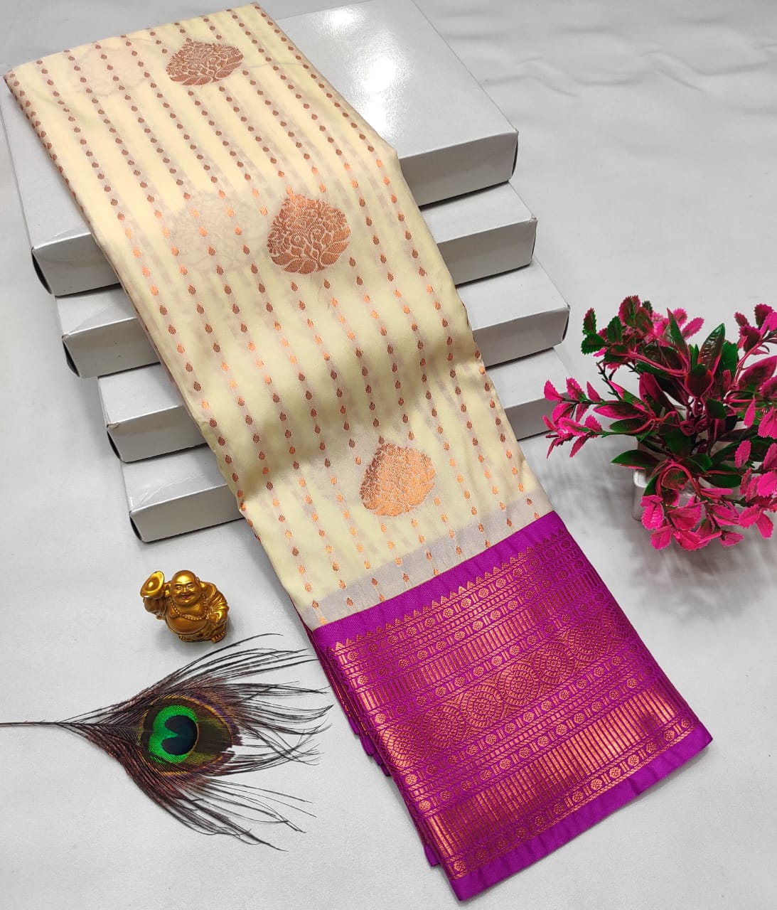 Dharmavaram style original Korvai silk saree