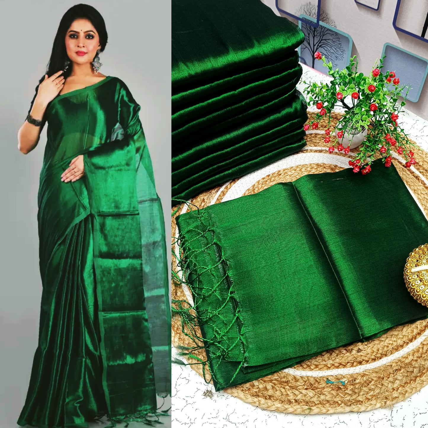 Premium Quality Raga Tissue Soft Silk Saree
