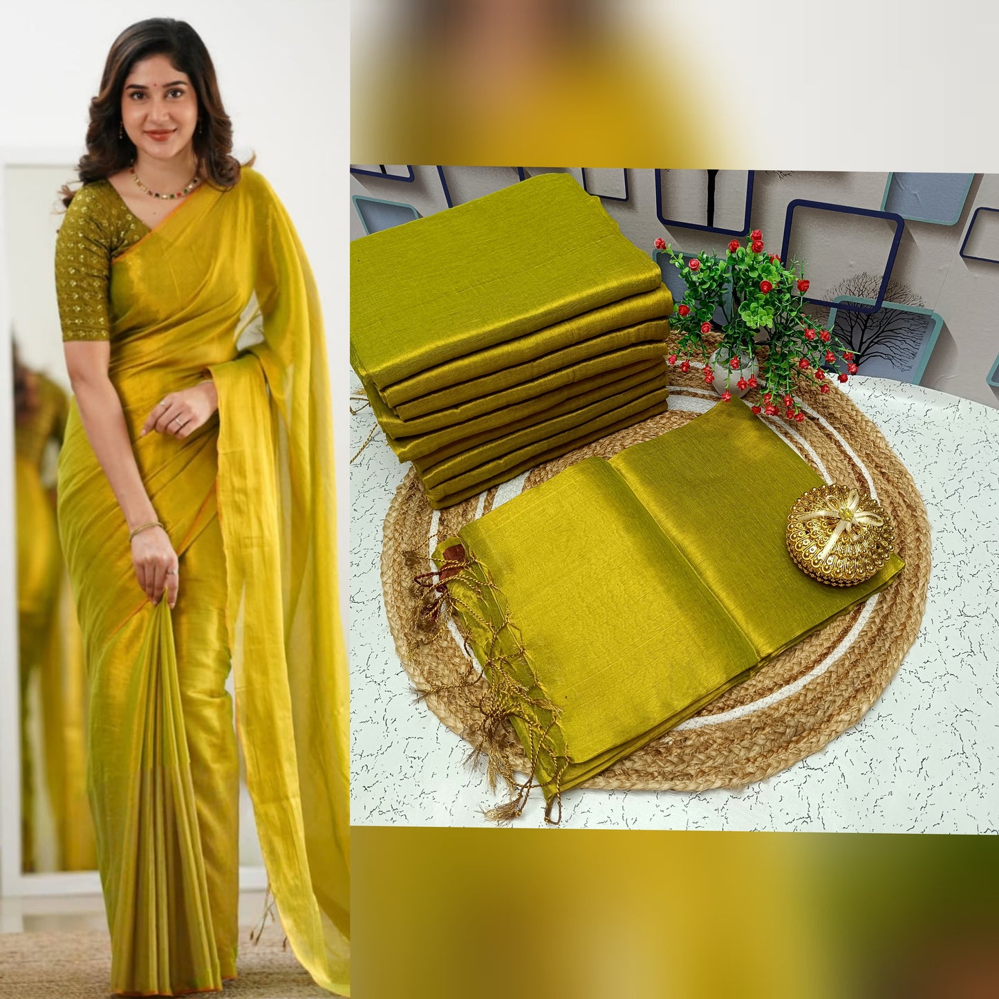 Premium Quality Raga Tissue Soft Silk Saree