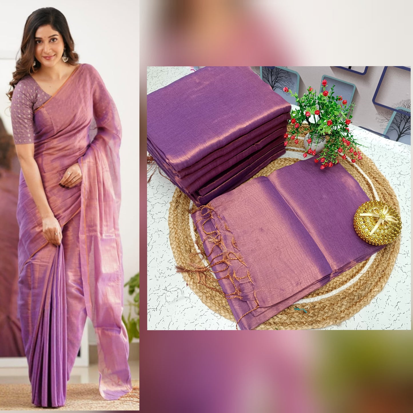 Premium Quality Raga Tissue Soft Silk Saree