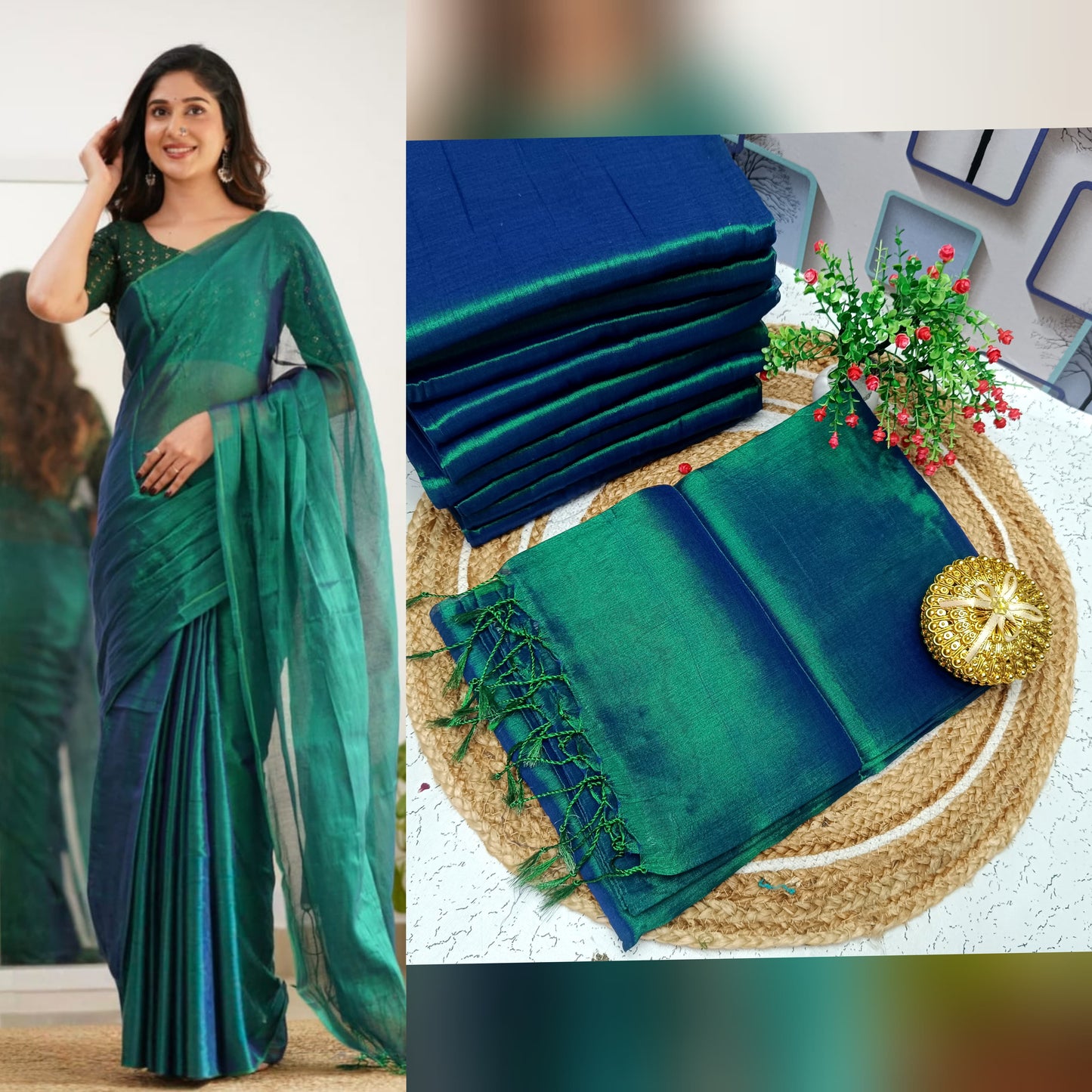 Premium Quality Raga Tissue Soft Silk Saree