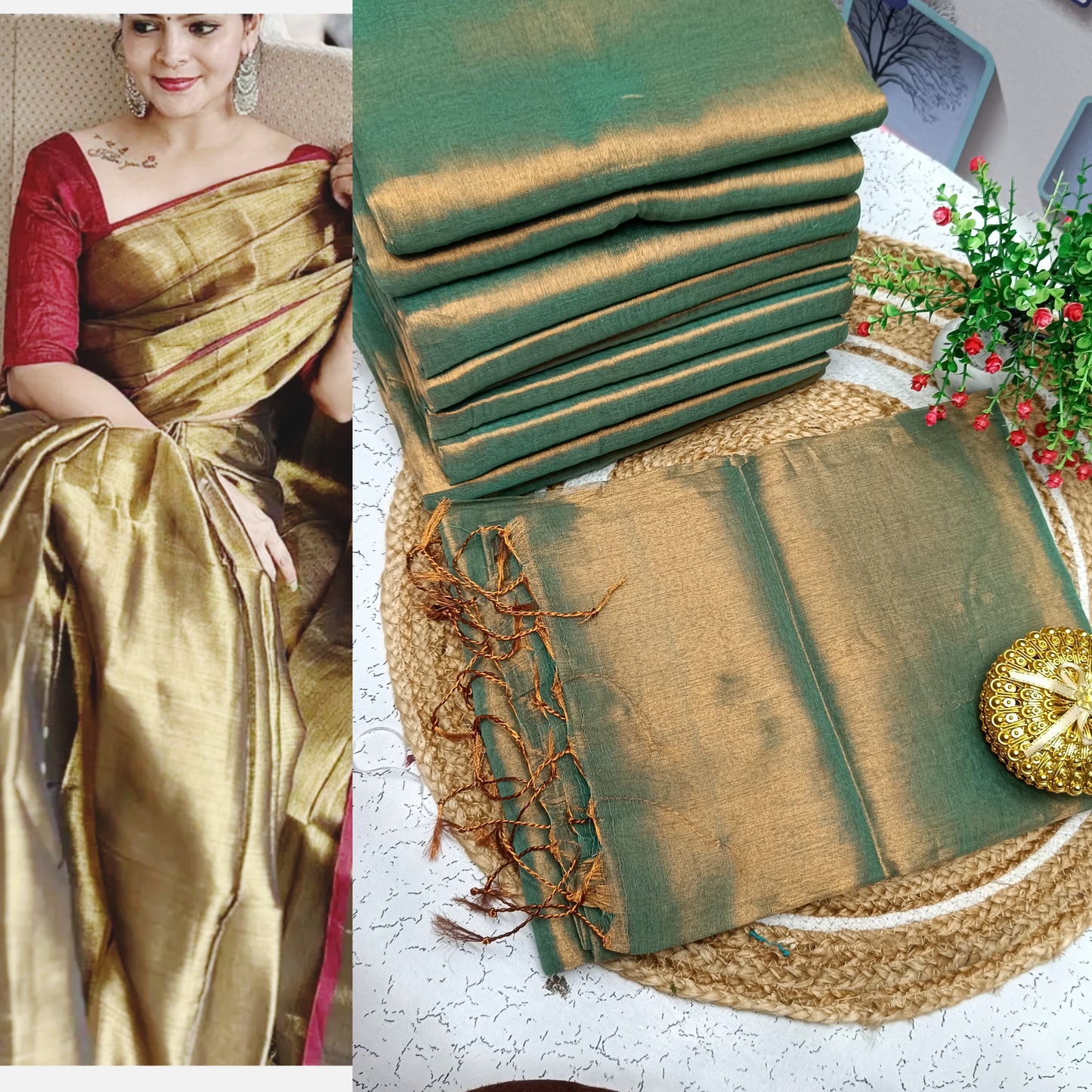 Premium Quality Raga Tissue Soft Silk Saree