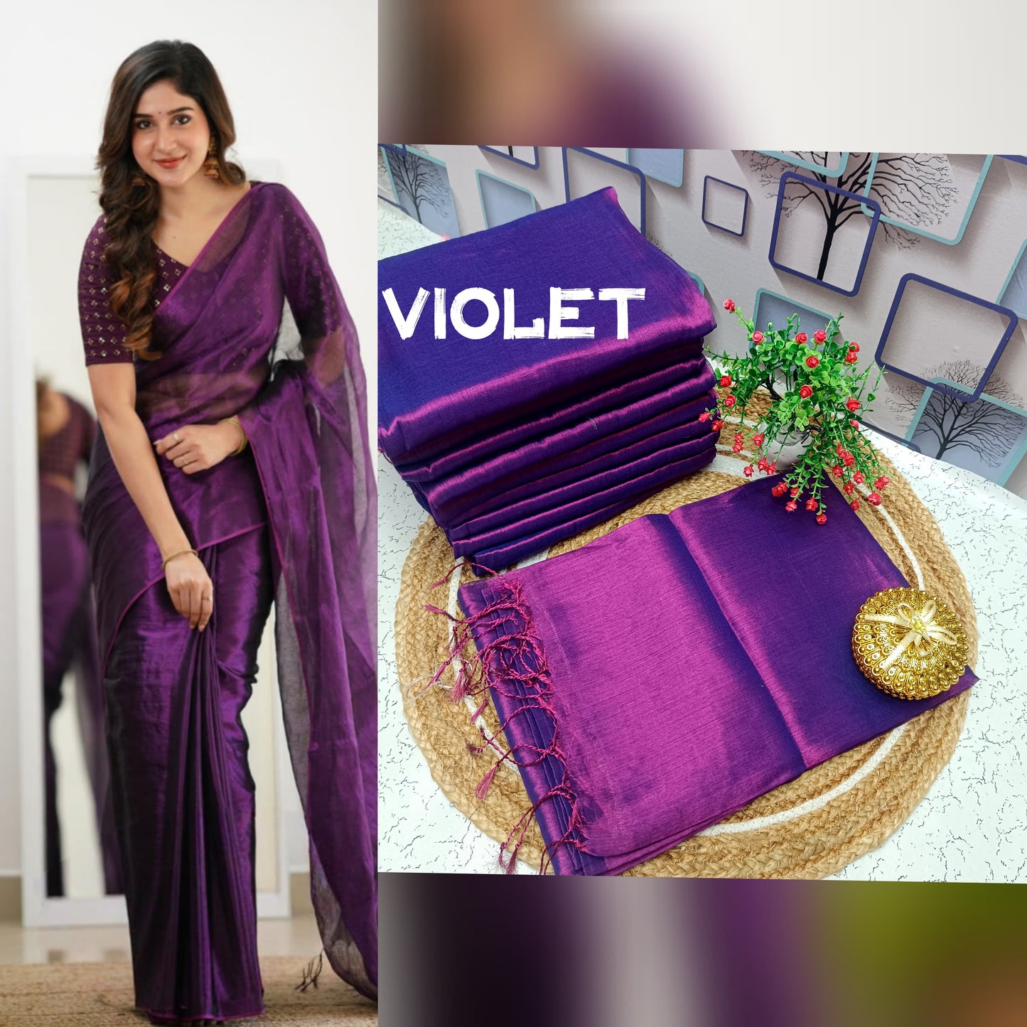 Premium Quality Raga Tissue Soft Silk Saree