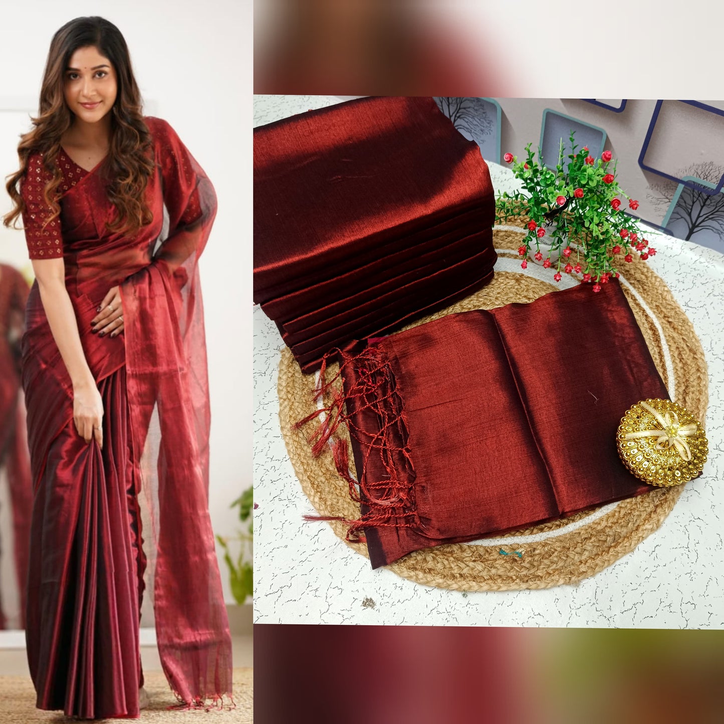 Premium Quality Raga Tissue Soft Silk Saree