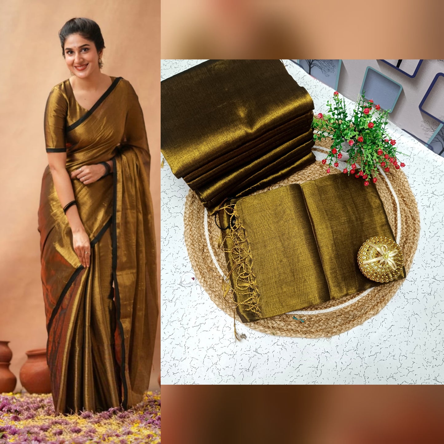 Premium Quality Raga Tissue Soft Silk Saree
