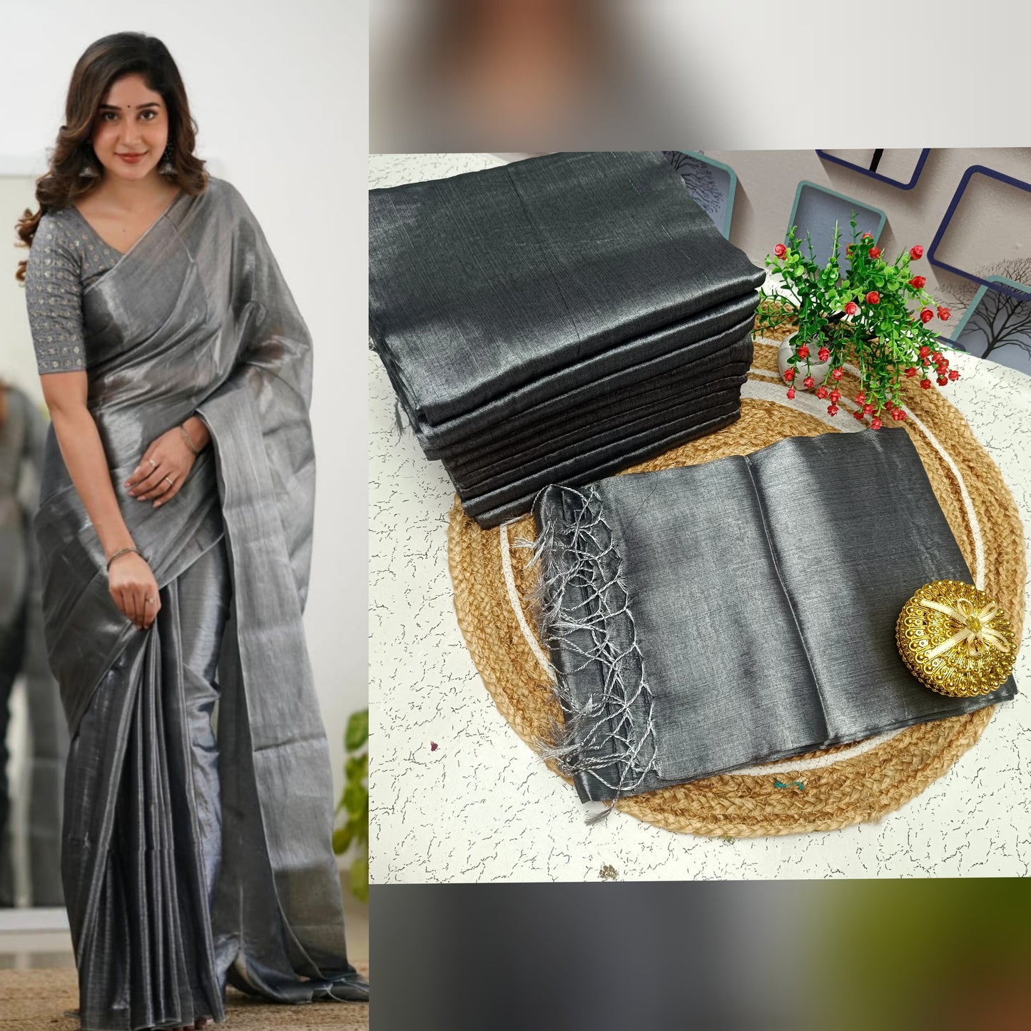 Premium Quality Raga Tissue Soft Silk Saree