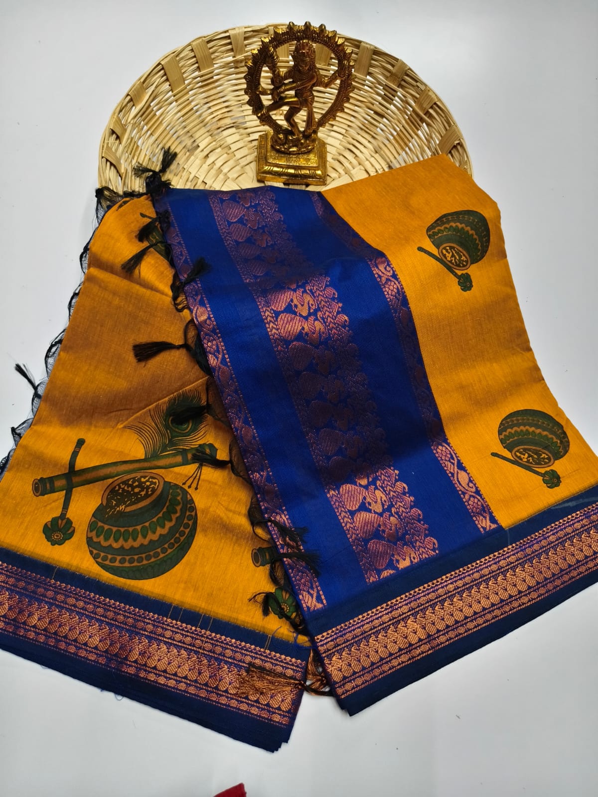 Kalamkari Kalyani Cotton Saree With Contrast Blouse