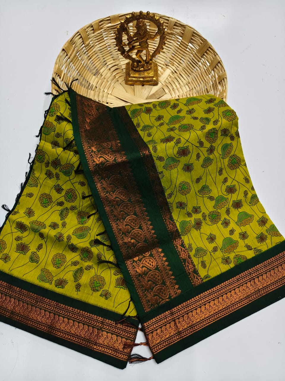 Kalamkari Kalyani Cotton Saree With Contrast Blouse