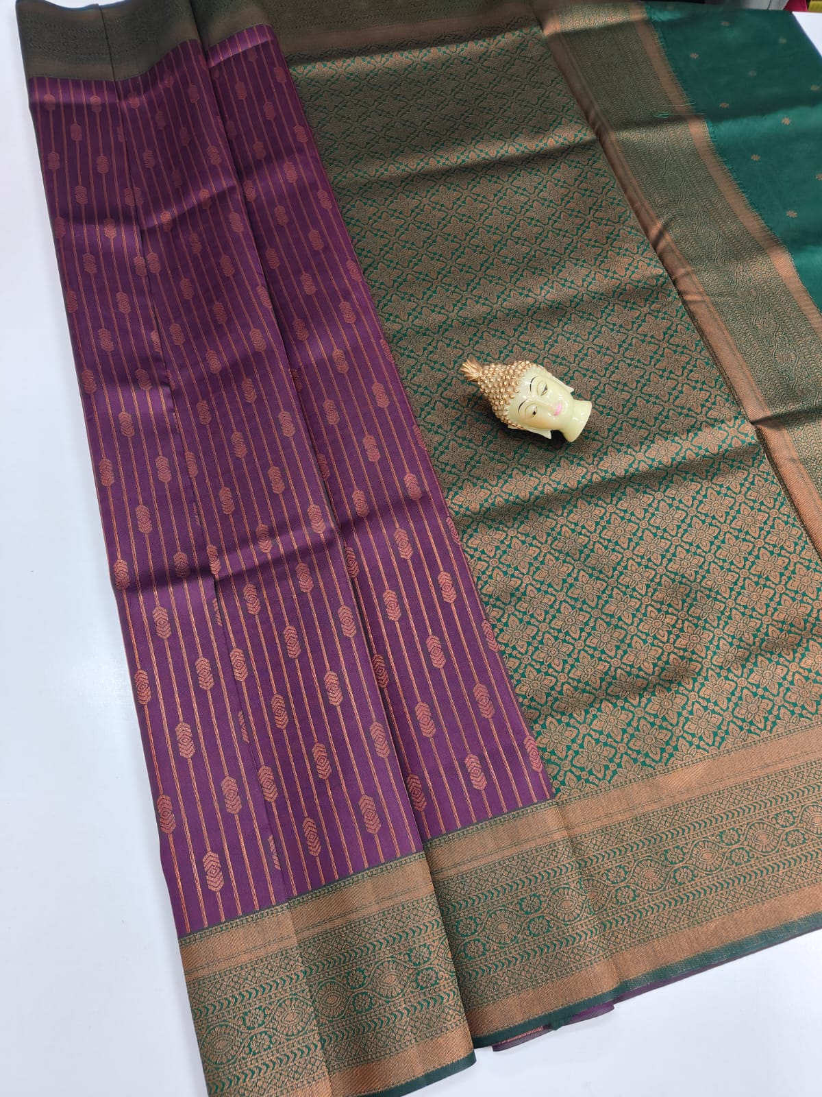 Kupura Vaira Oosi lightweight silk-type sarees in Samuthrika/Vasthrakala bridal style