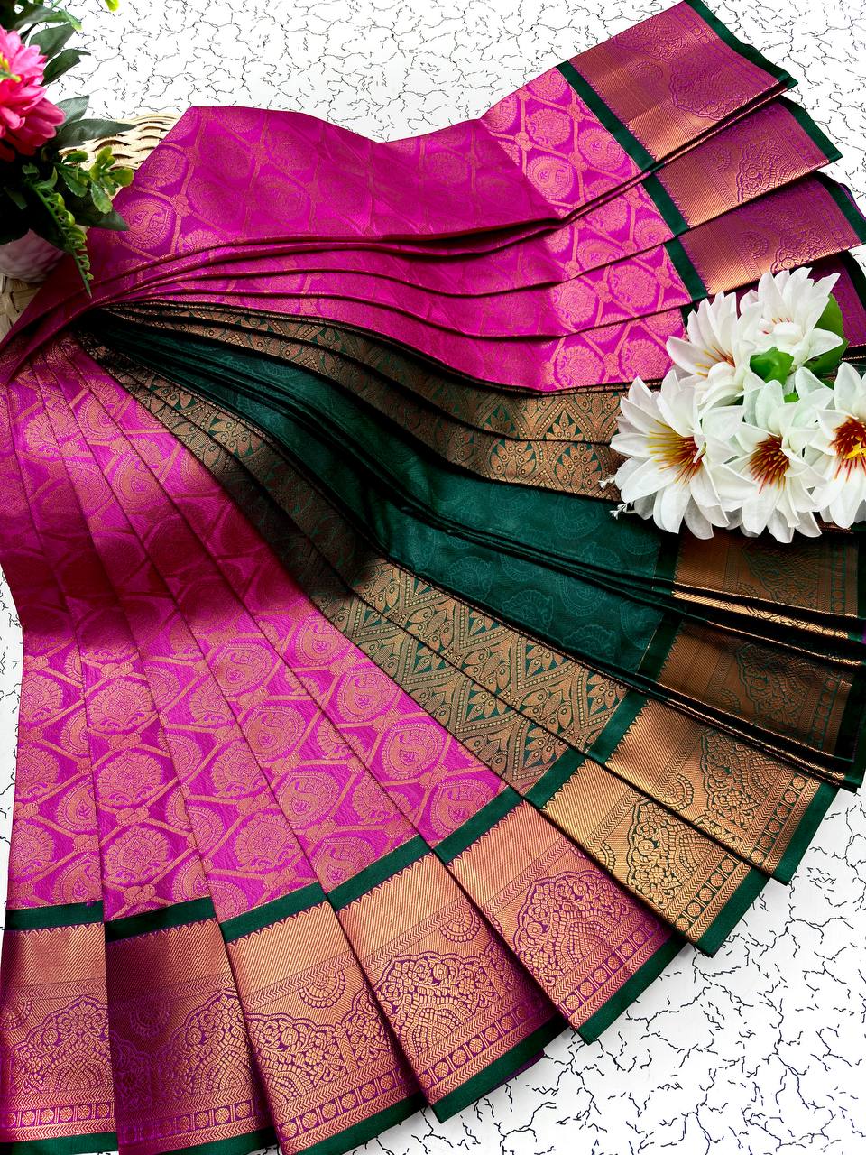 Samuthrika Silk Saree – Real 3D Embossed Body